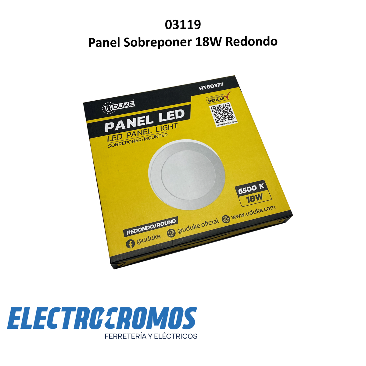 Panel Sobreponer 18W Redondo