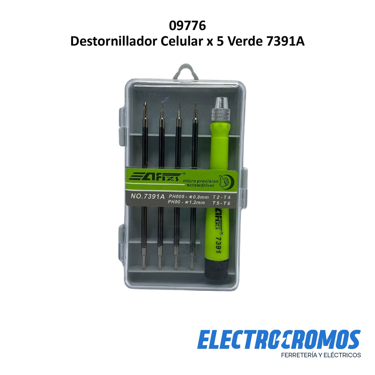 Destornillador Celular x 5 Verde 7391A