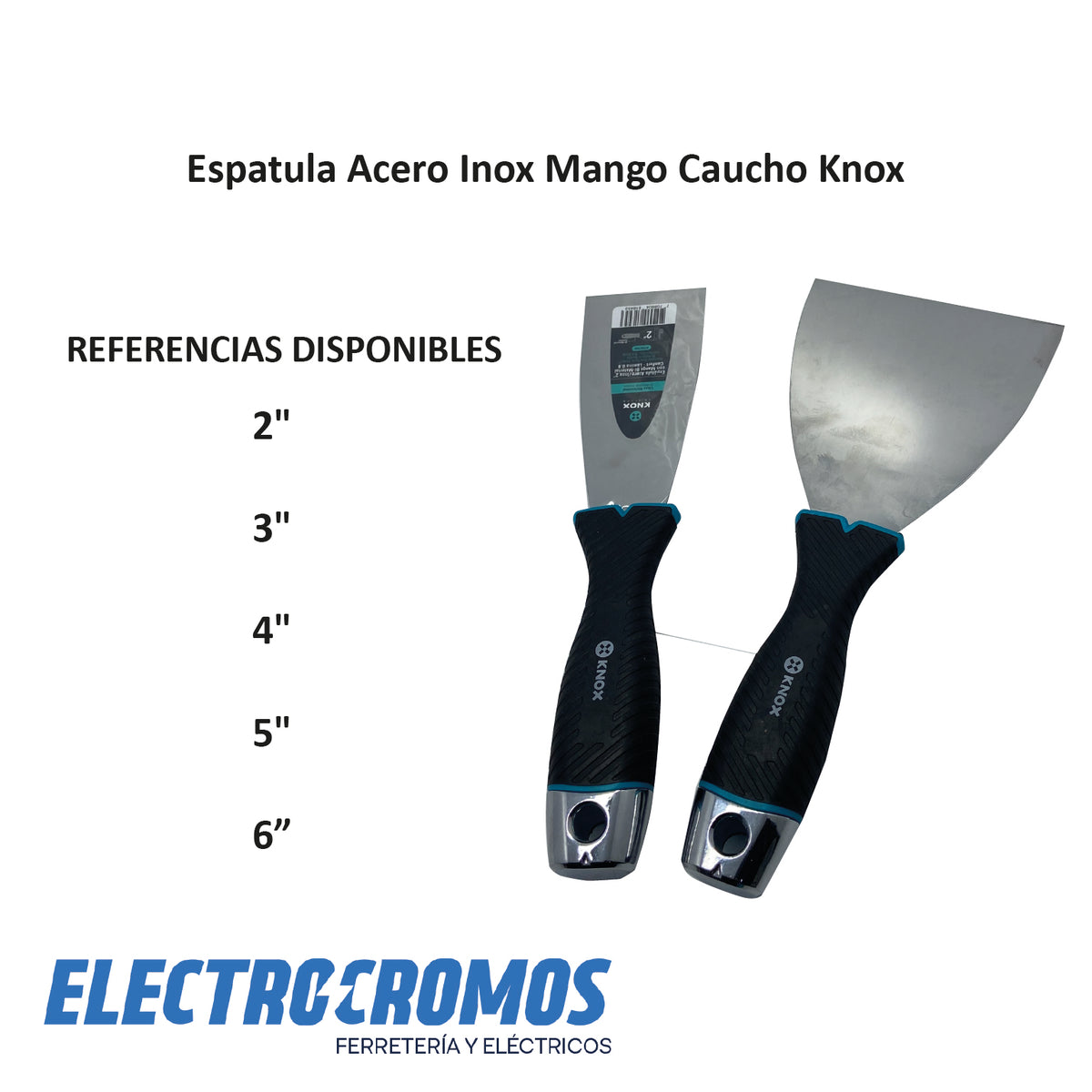 Espatula Acero Inox Mango Caucho Knox