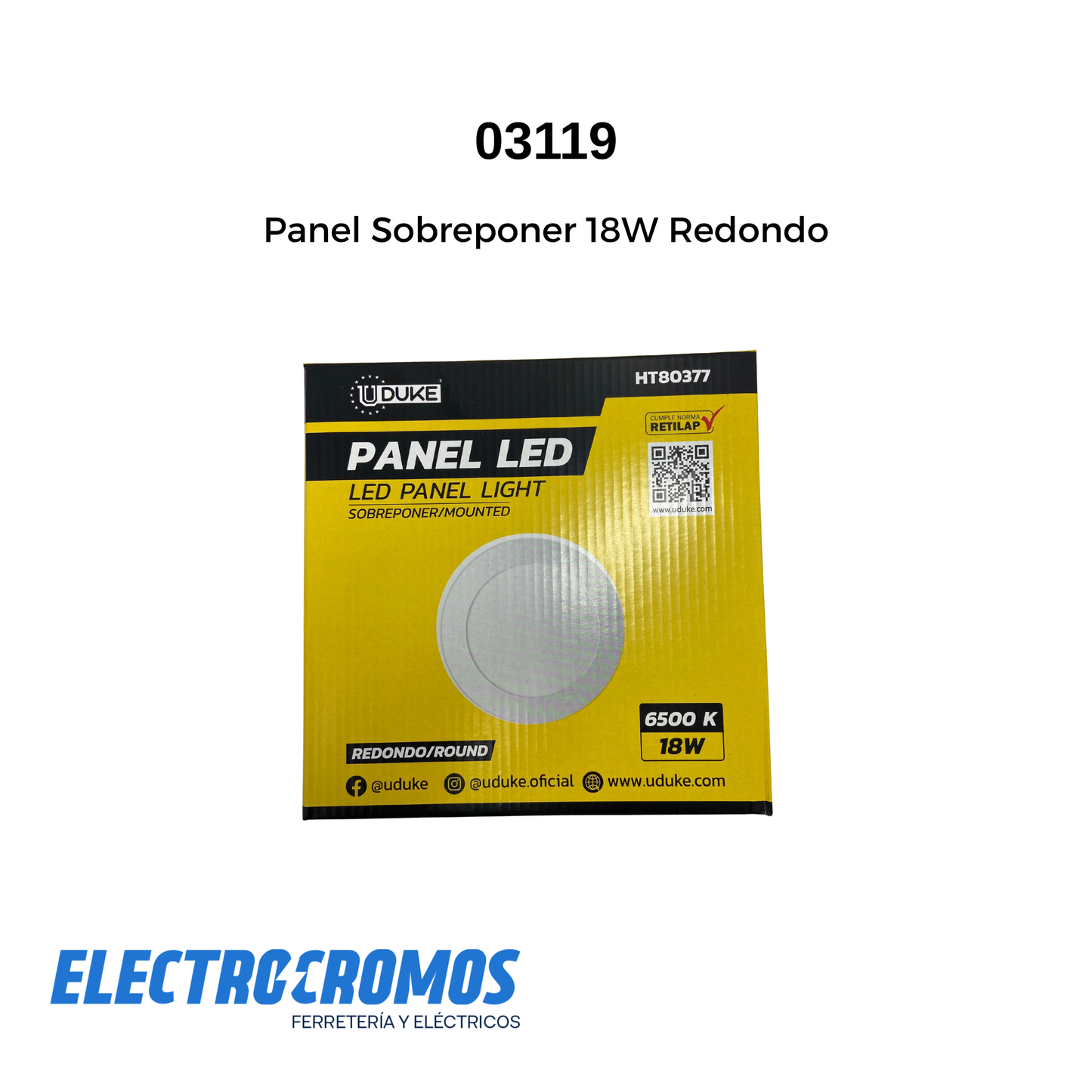 Panel Sobreponer 18W Redondo