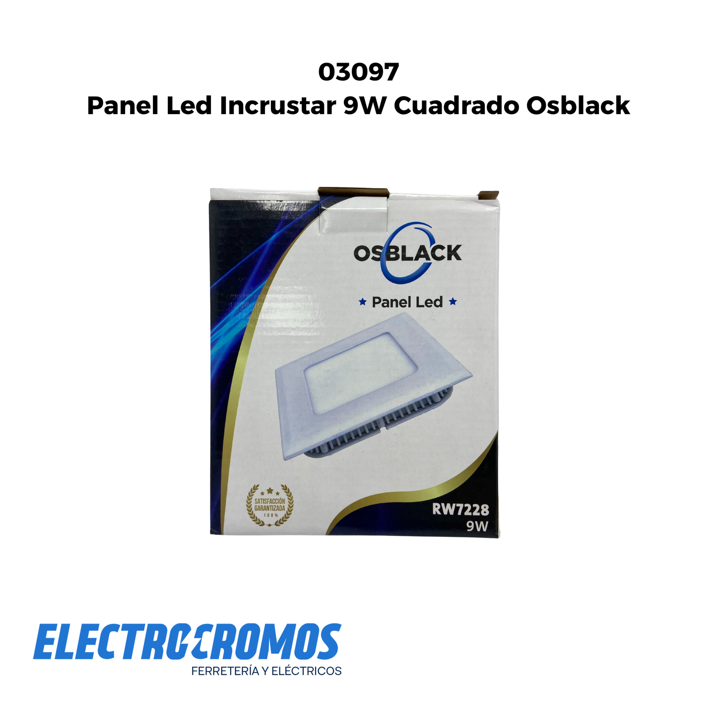 Panel Led Incrustar 9W Cuadrado Osblack RW7228