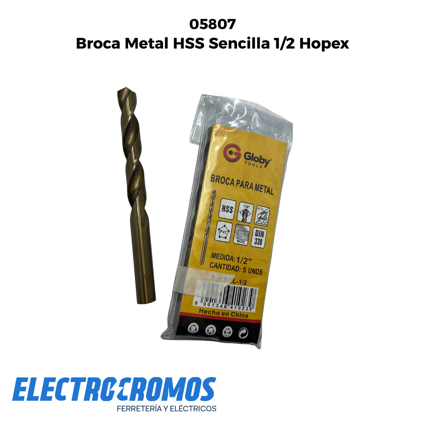 Broca Metal HSS Sencilla 1/2 Hopex