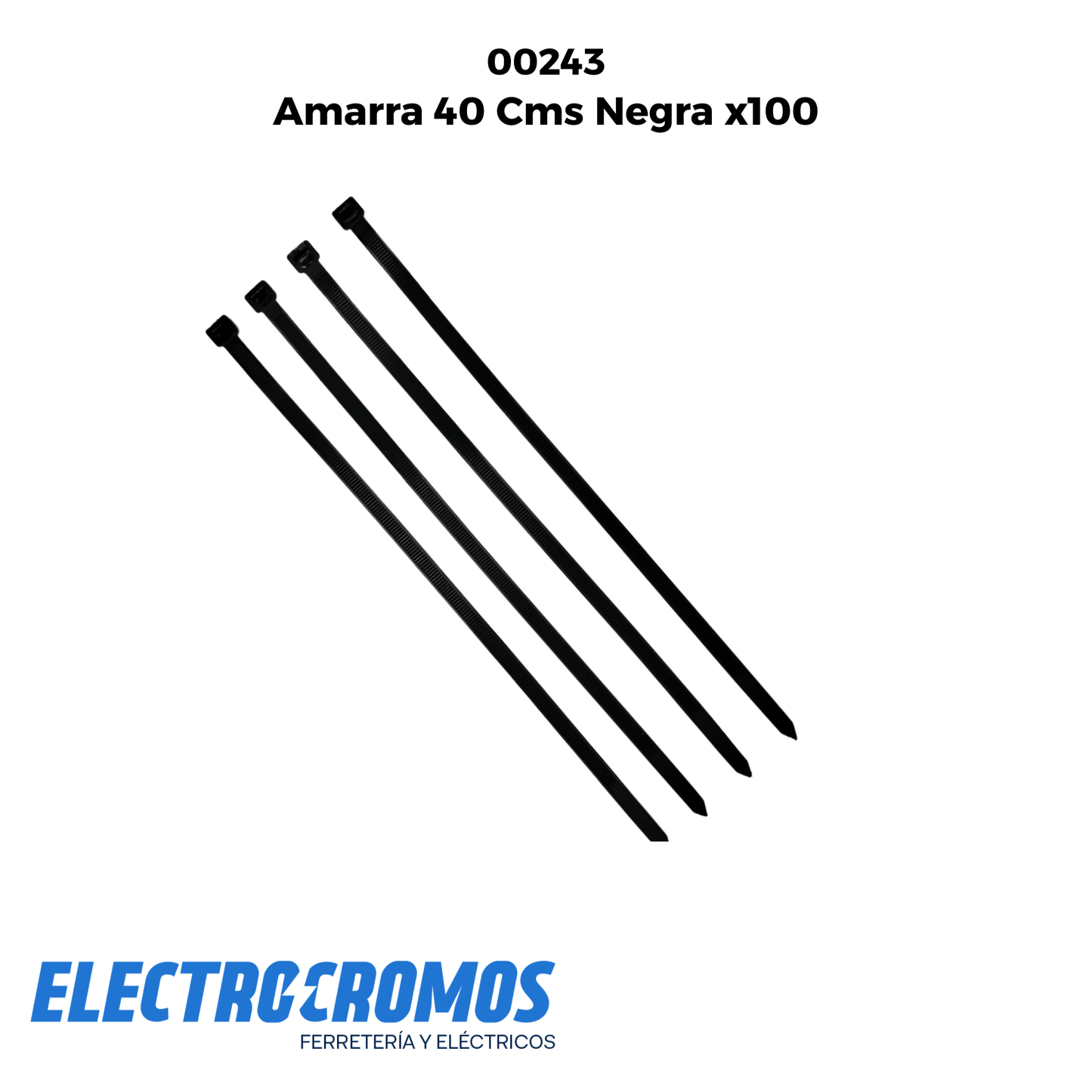 Amarra 40 Cms Negra x100