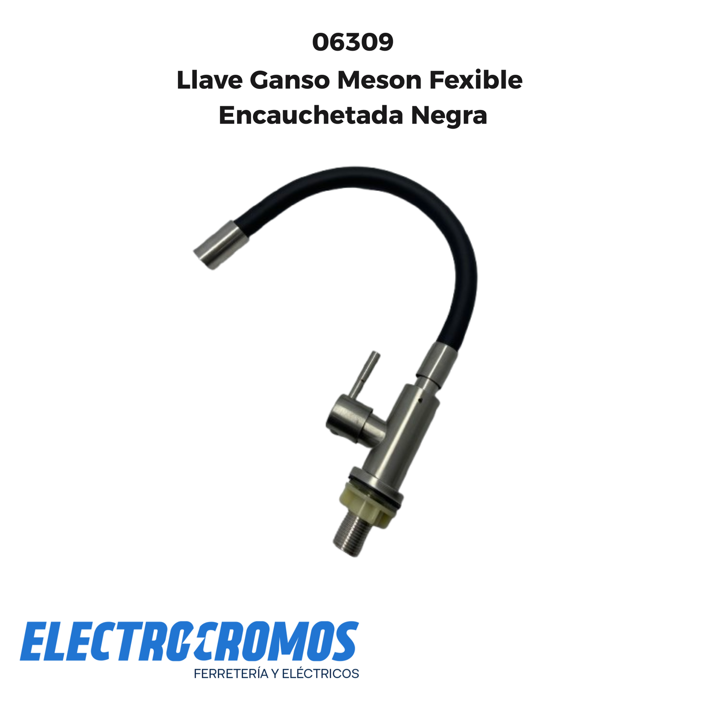 Llave Ganso Meson Fexible Encauchetada Negra