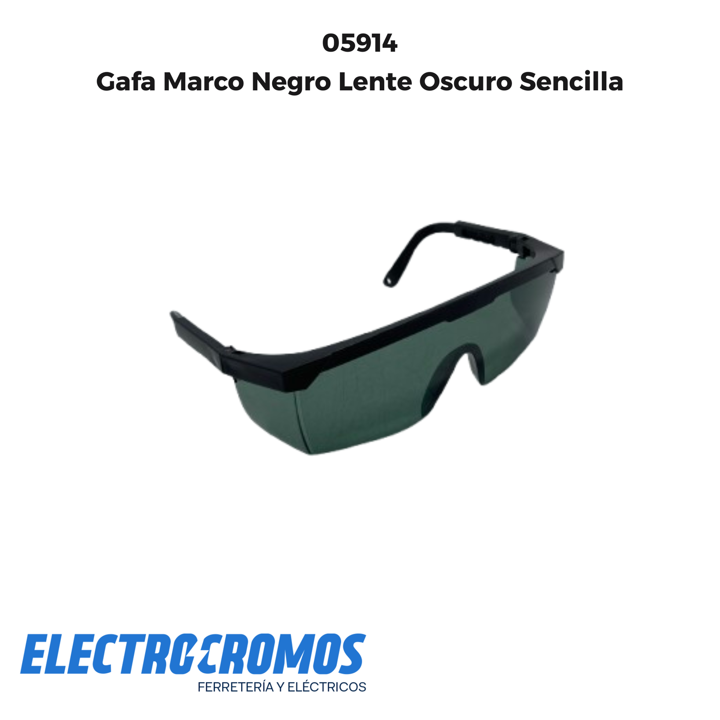 Gafa Marco Negro Lente Oscuro Sencilla