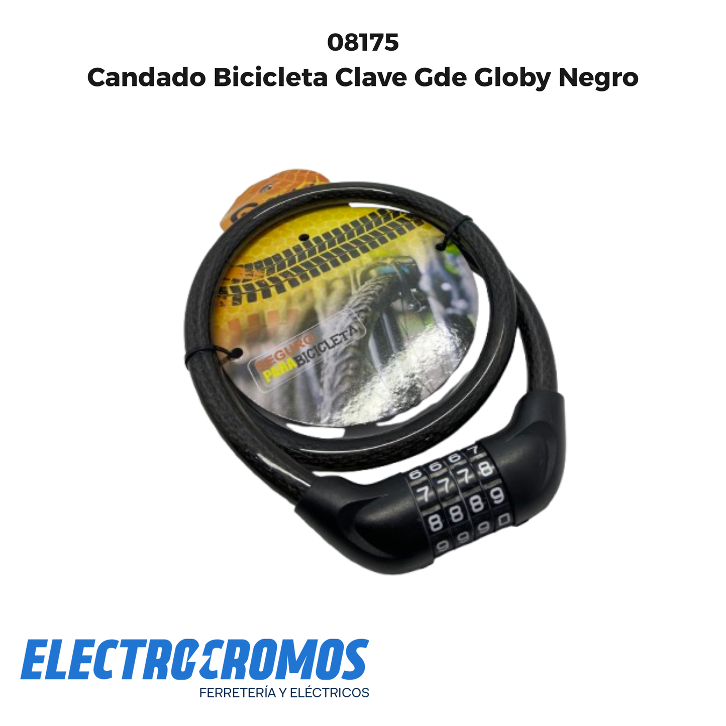 Candado Bicicleta Clave Gde Globy Negro