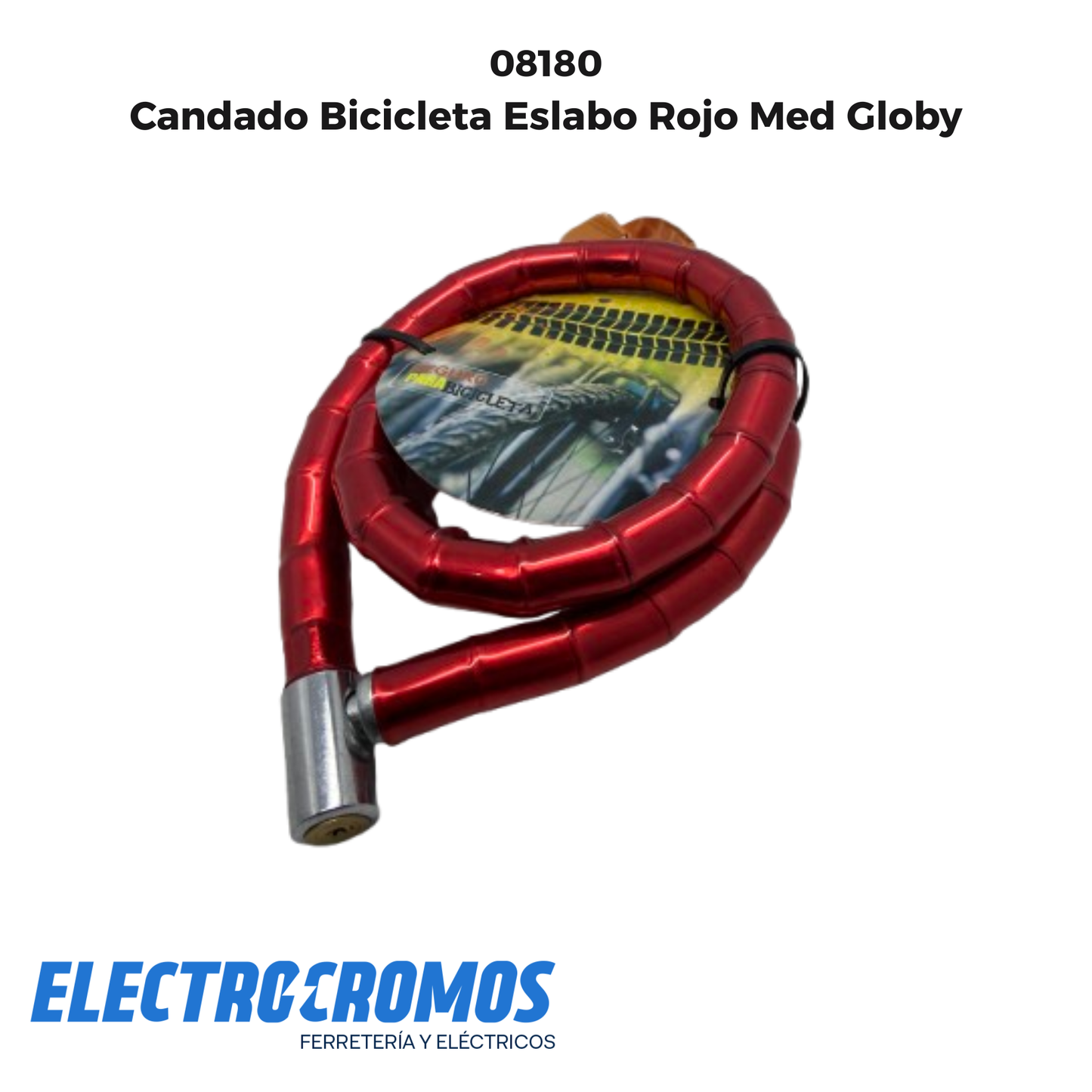 Candado Bicicleta Eslabo Rojo Med Globy