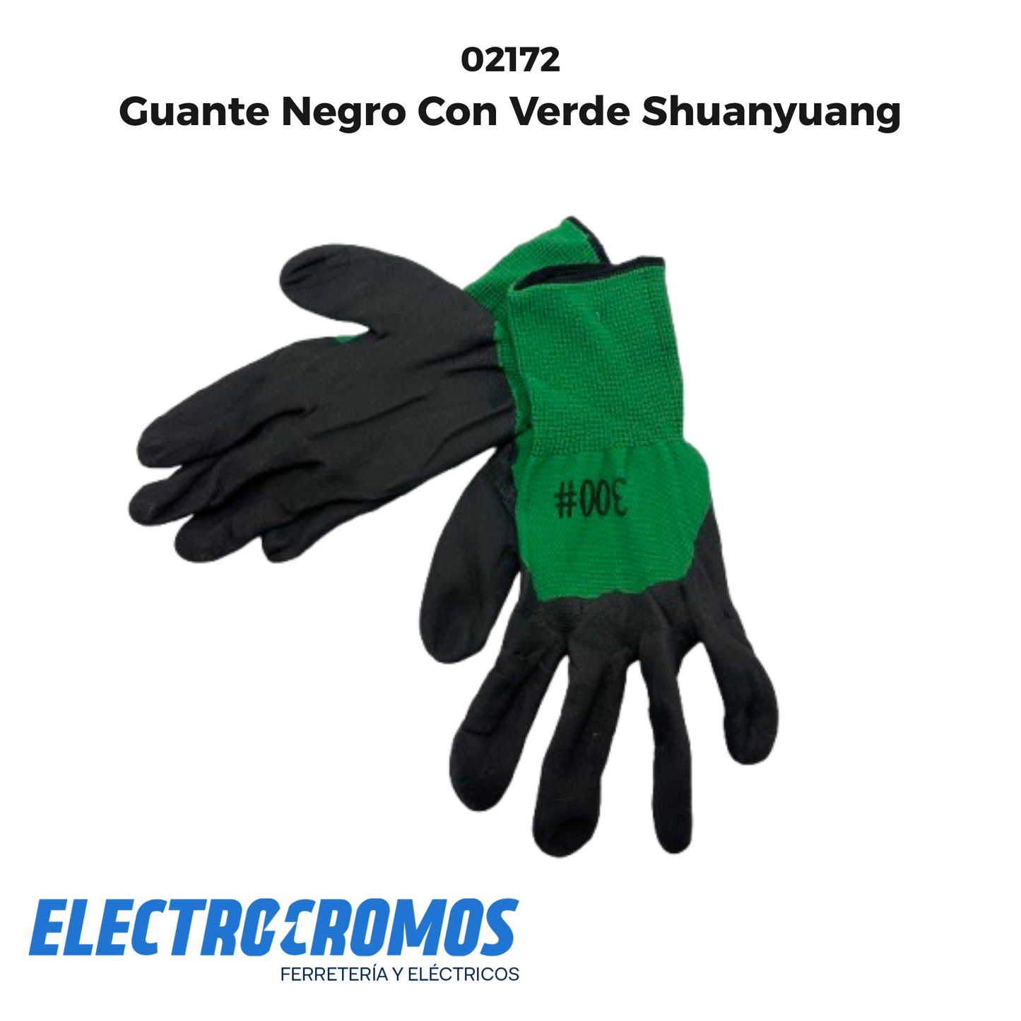 Guante Negro Con Verde Shuanyuang