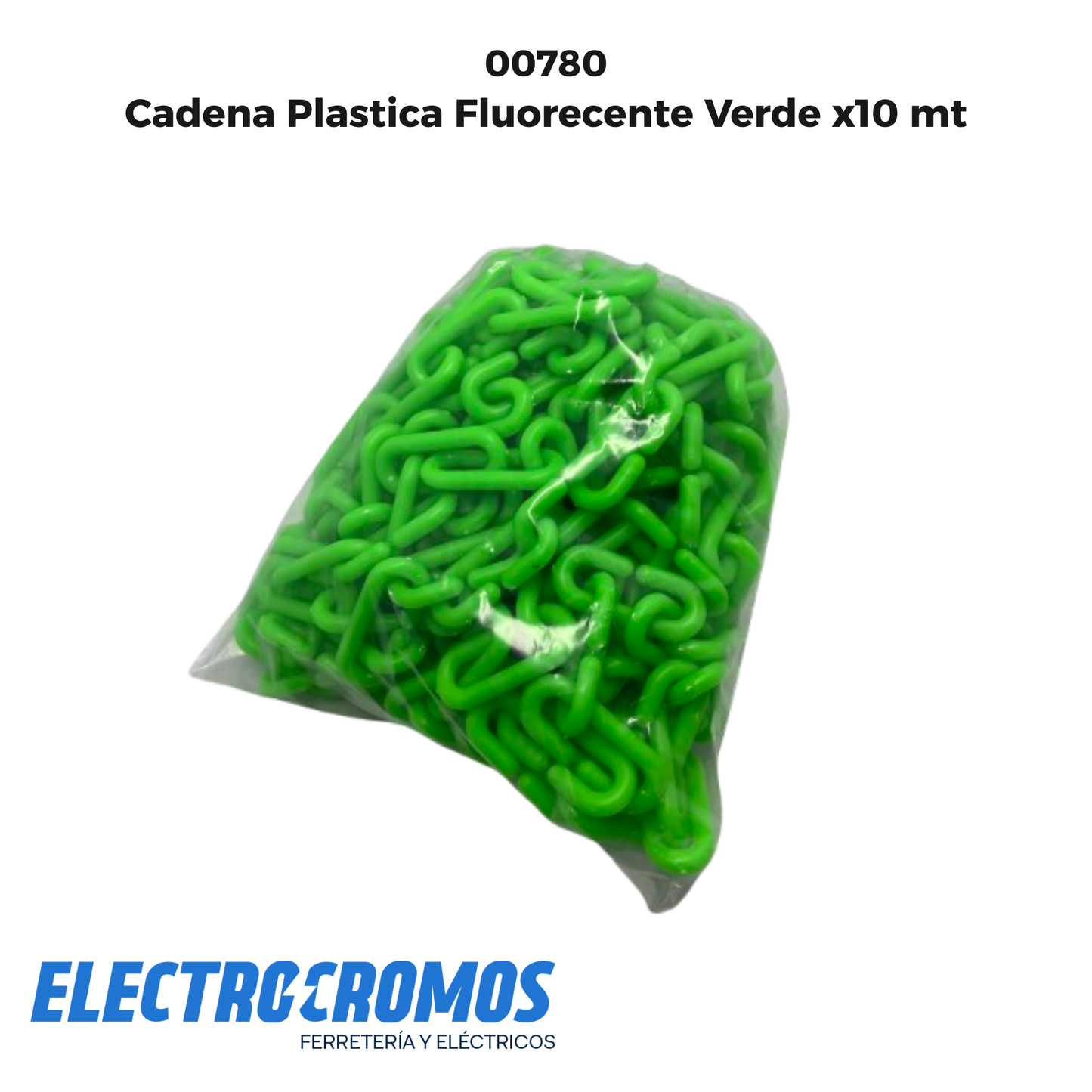 Cadena Plastica Fluorecente Verde x10 mt