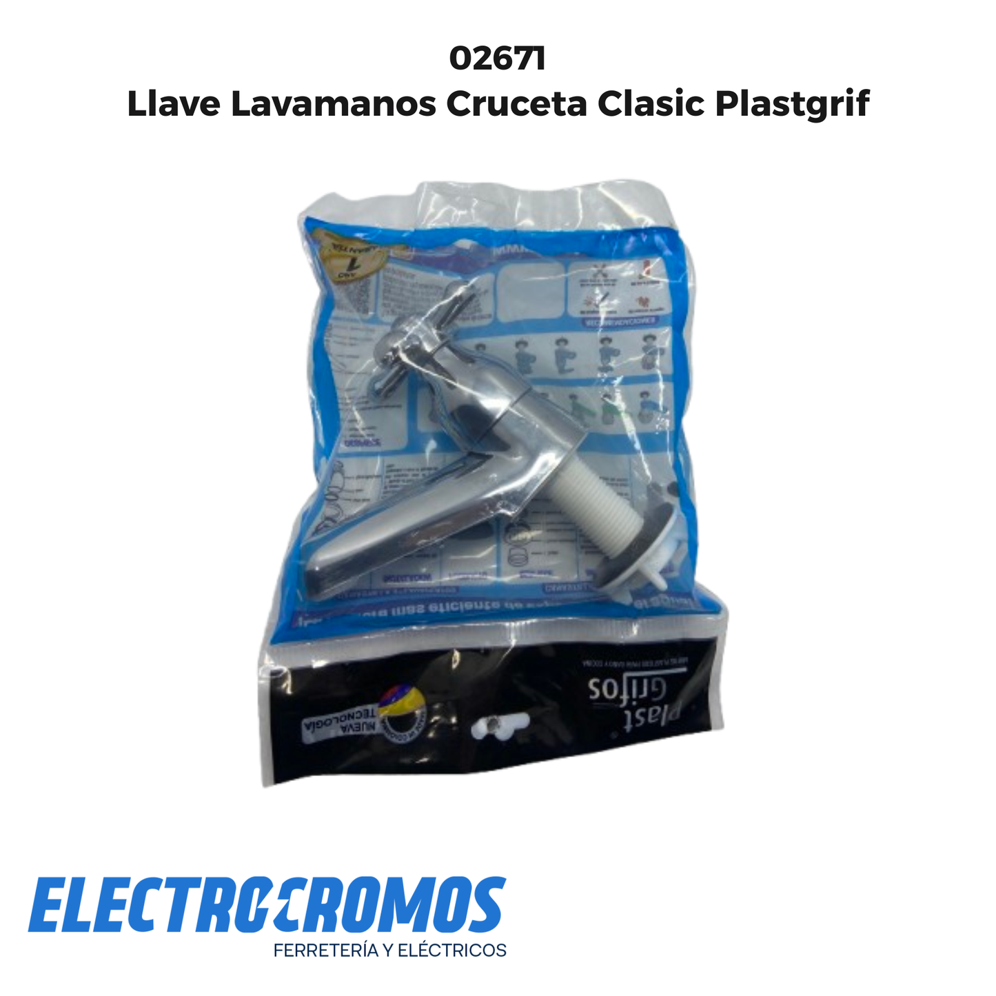 Llave Lavamanos Cruceta Clasic Plastgrif