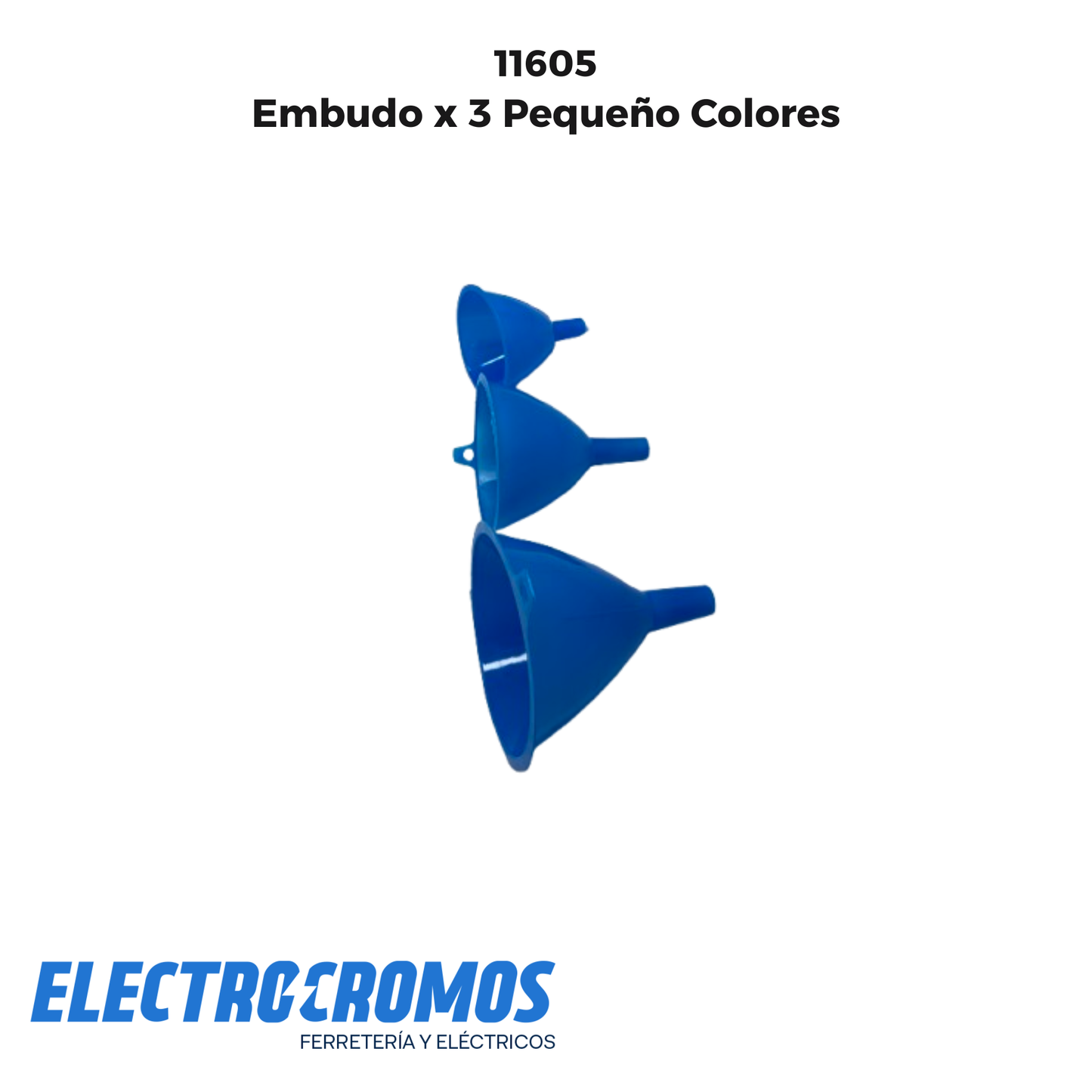 Embudo x 3 Pequeño Colores