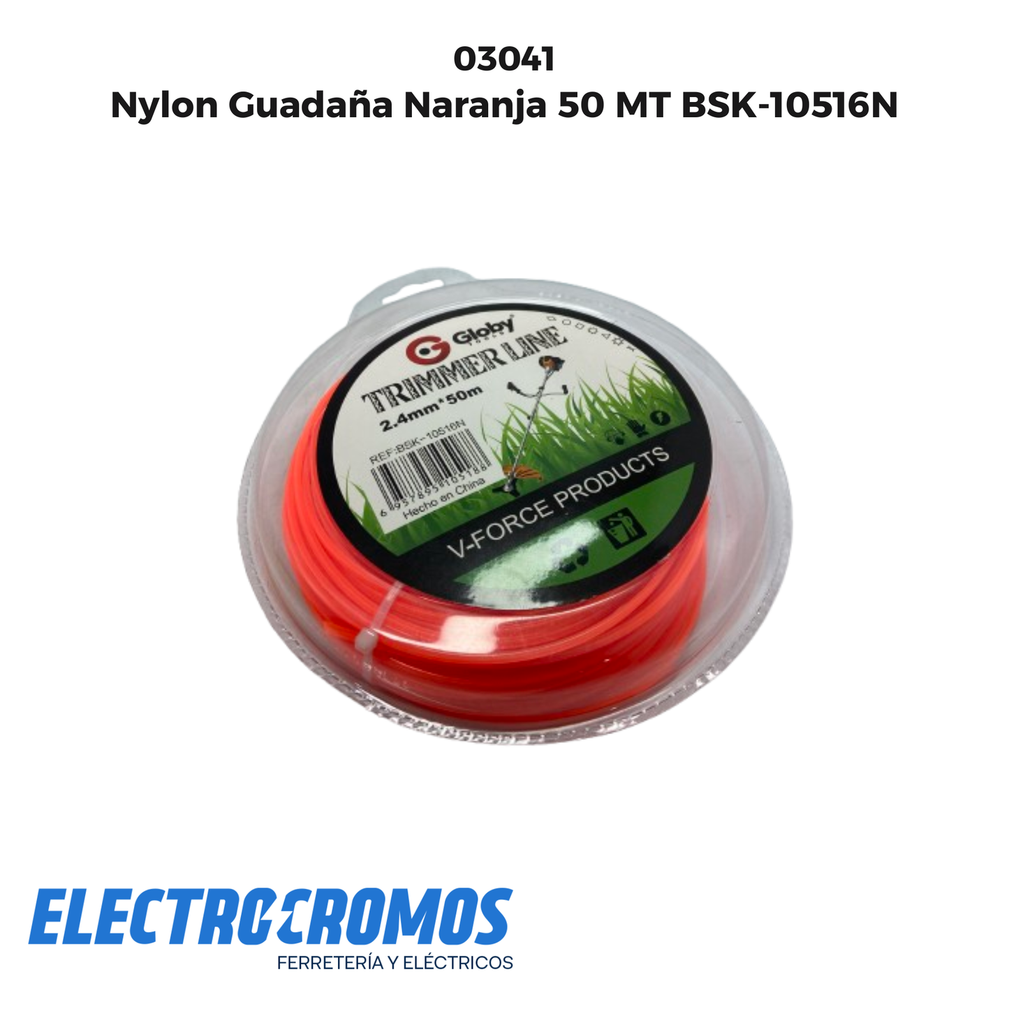 Nylon Guadaña Naranja 50 MT BSK-10516N