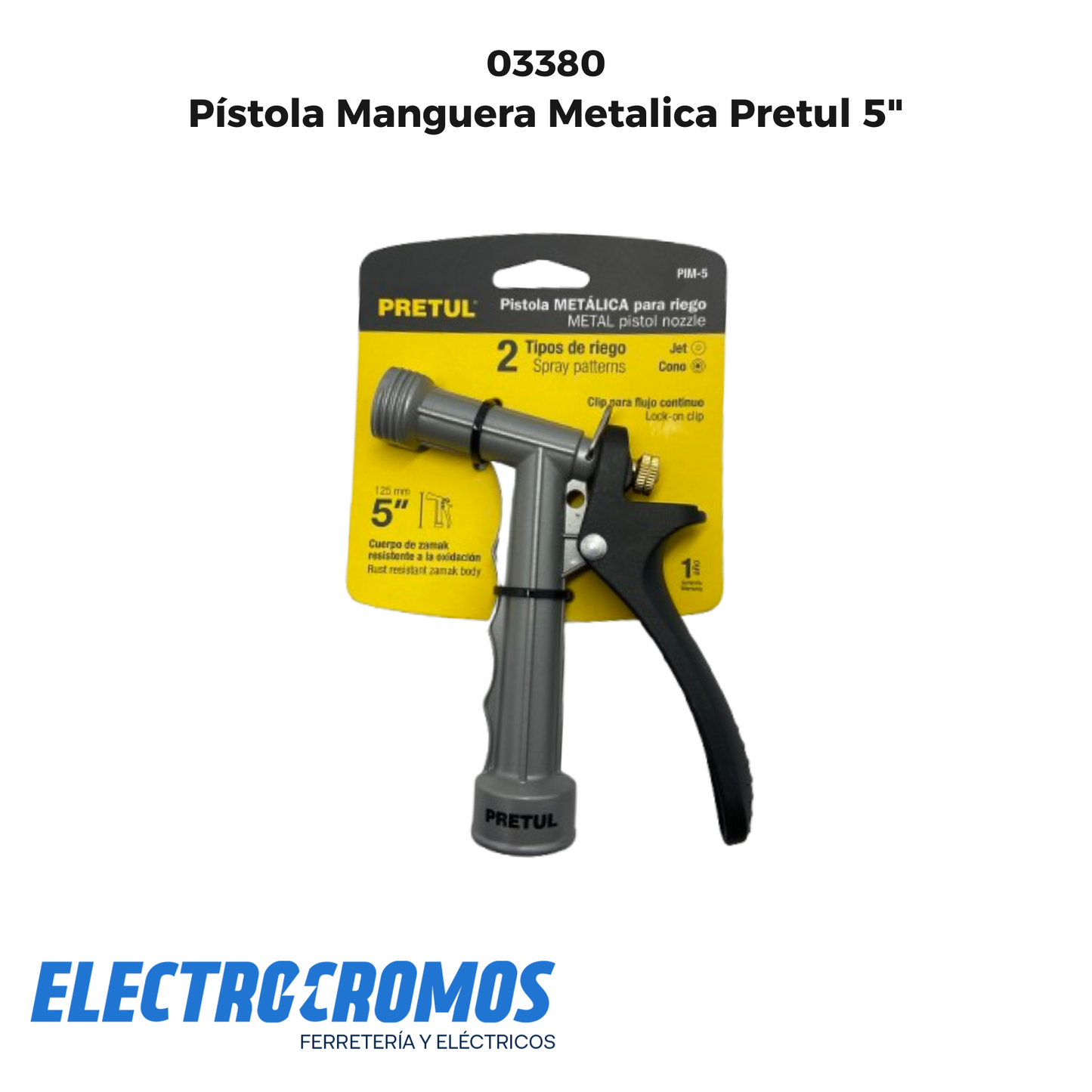 Pístola Manguera Metalica Pretul 5"