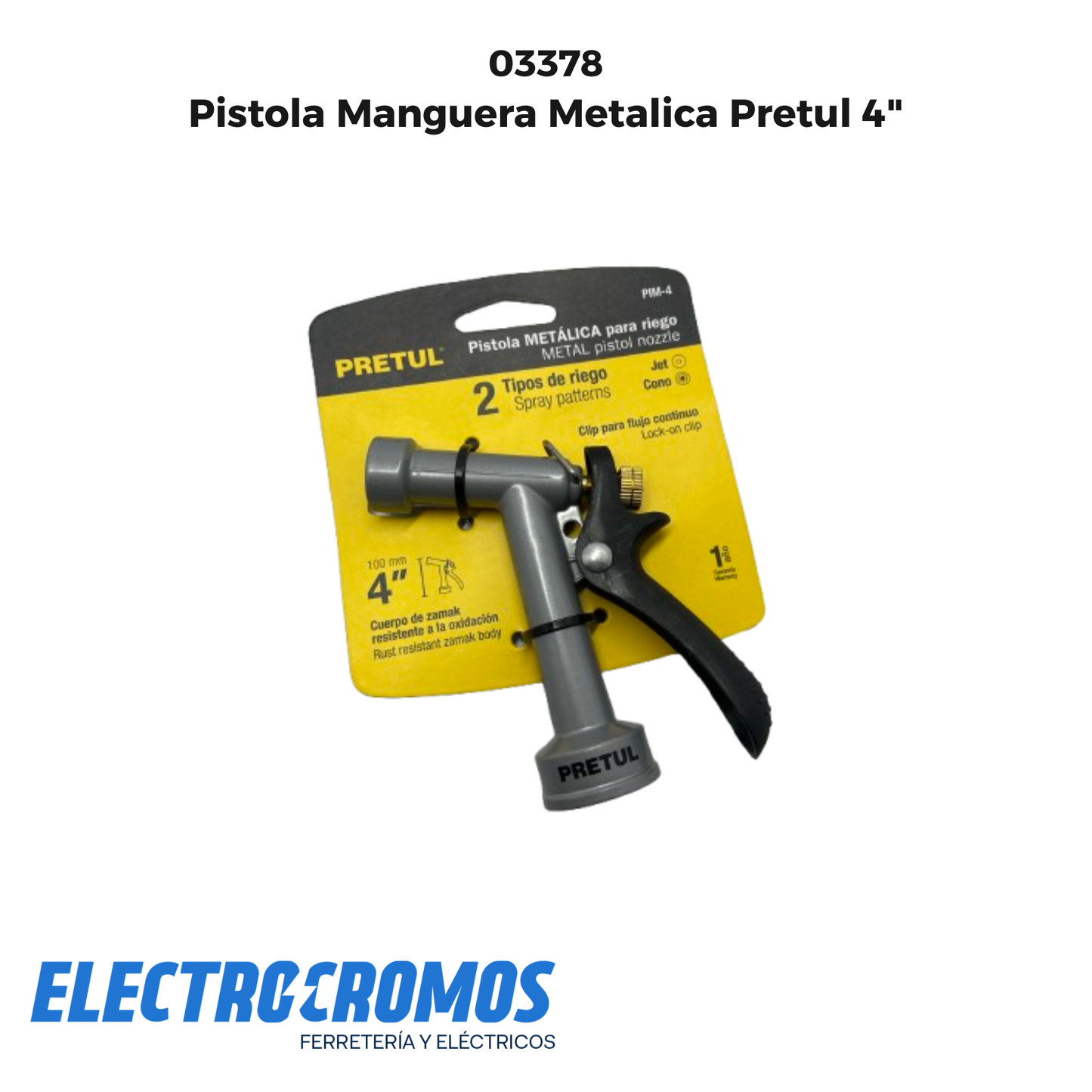 Pistola Manguera Metalica Pretul 4"
