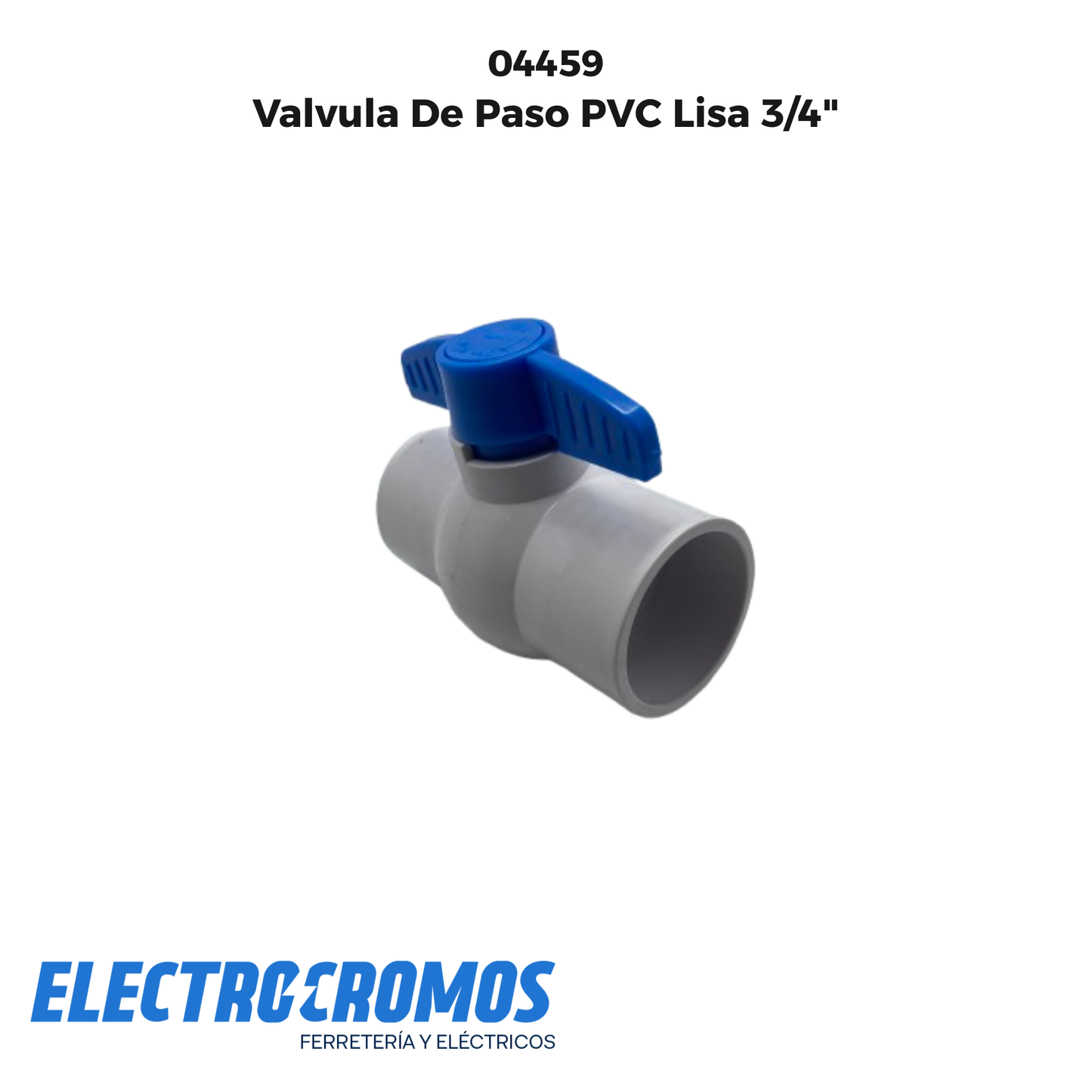Valvula De Paso PVC Lisa 3/4"