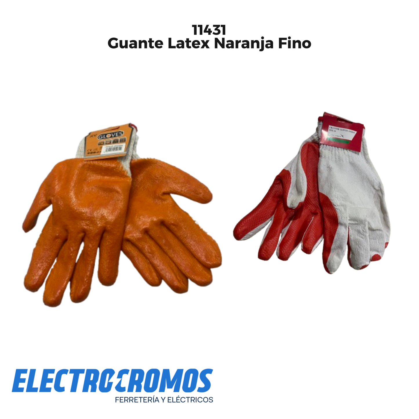 Guante Latex Naranja Beige Fino