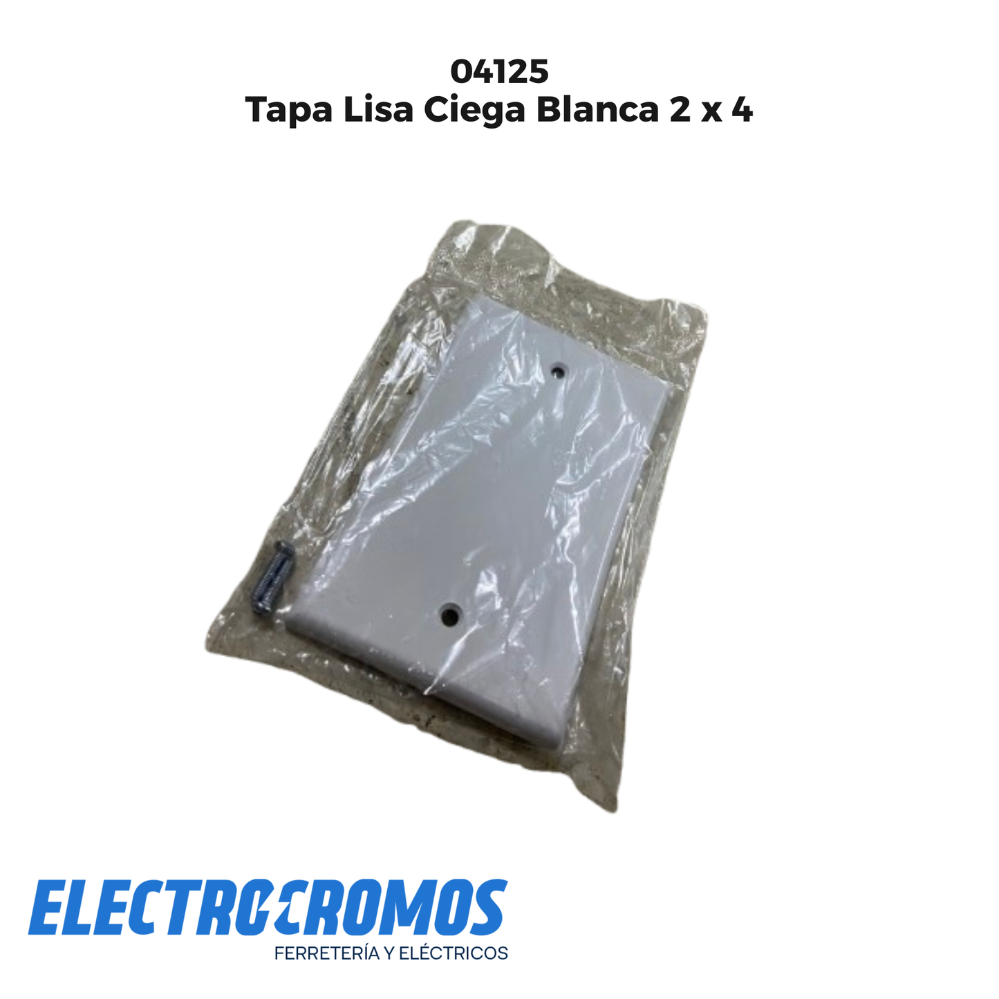 Tapa Lisa Ciega Blanca 2 x 4