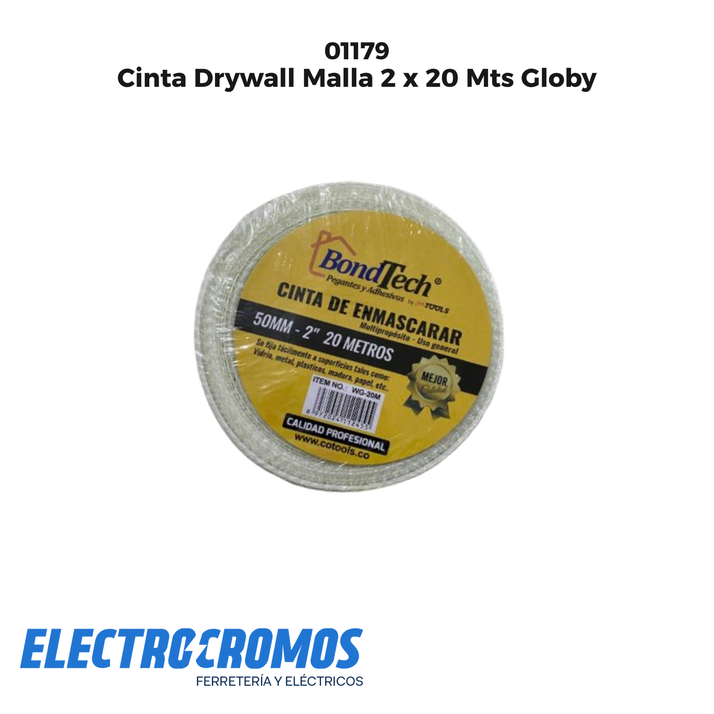 Cinta Drywall Malla 2 x 20 Mts Globy