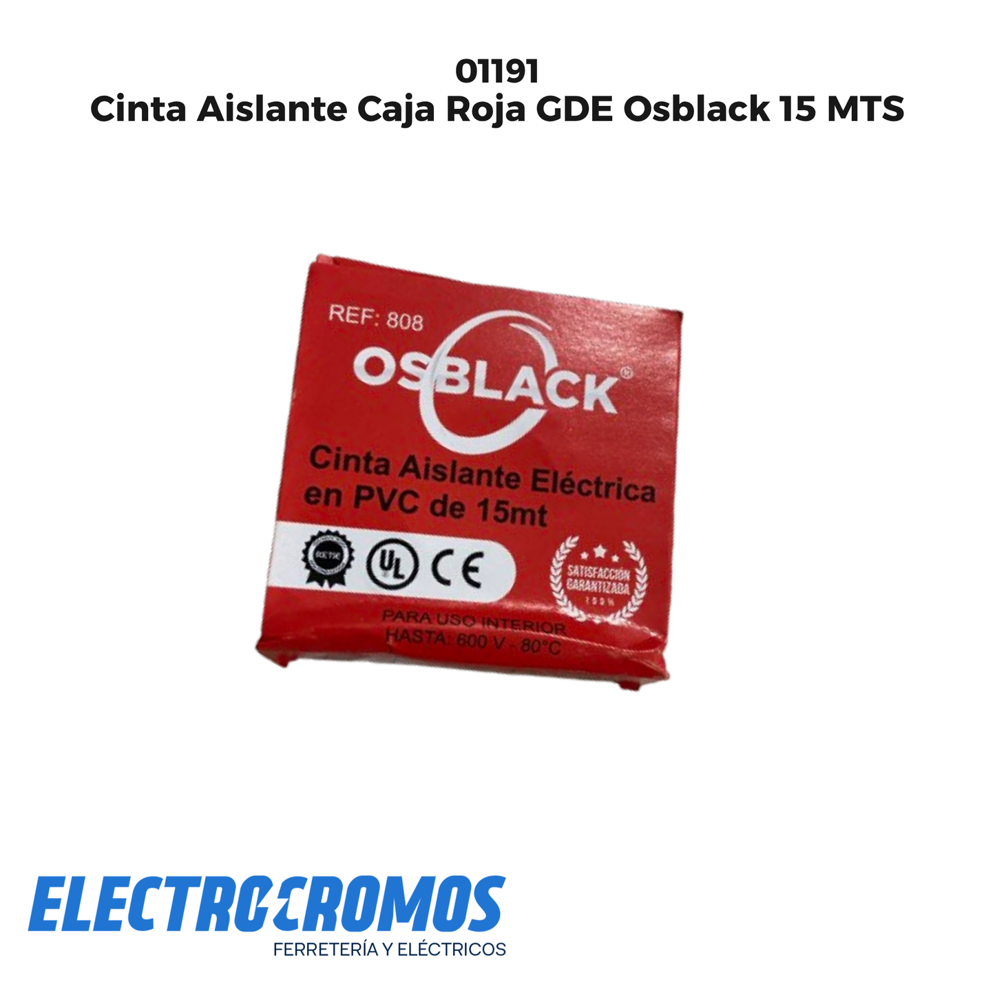 Cinta Aislante Caja Roja GDE Osblack 15 MTS