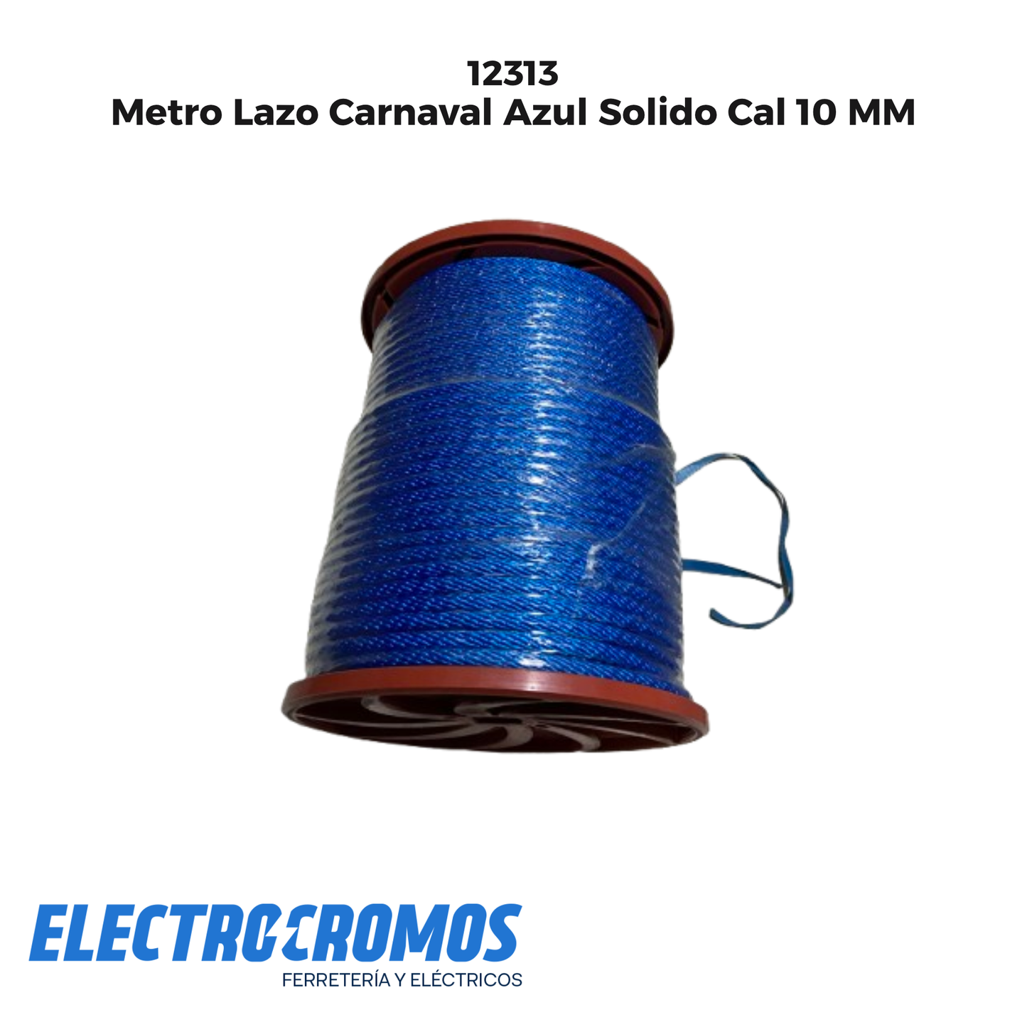 Metro Lazo Carnaval Azul Solido Cal 10 MM