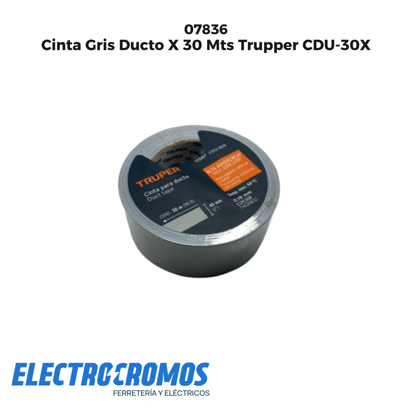 Cinta Gris Ducto X 30 Mts Trupper CDU-30X