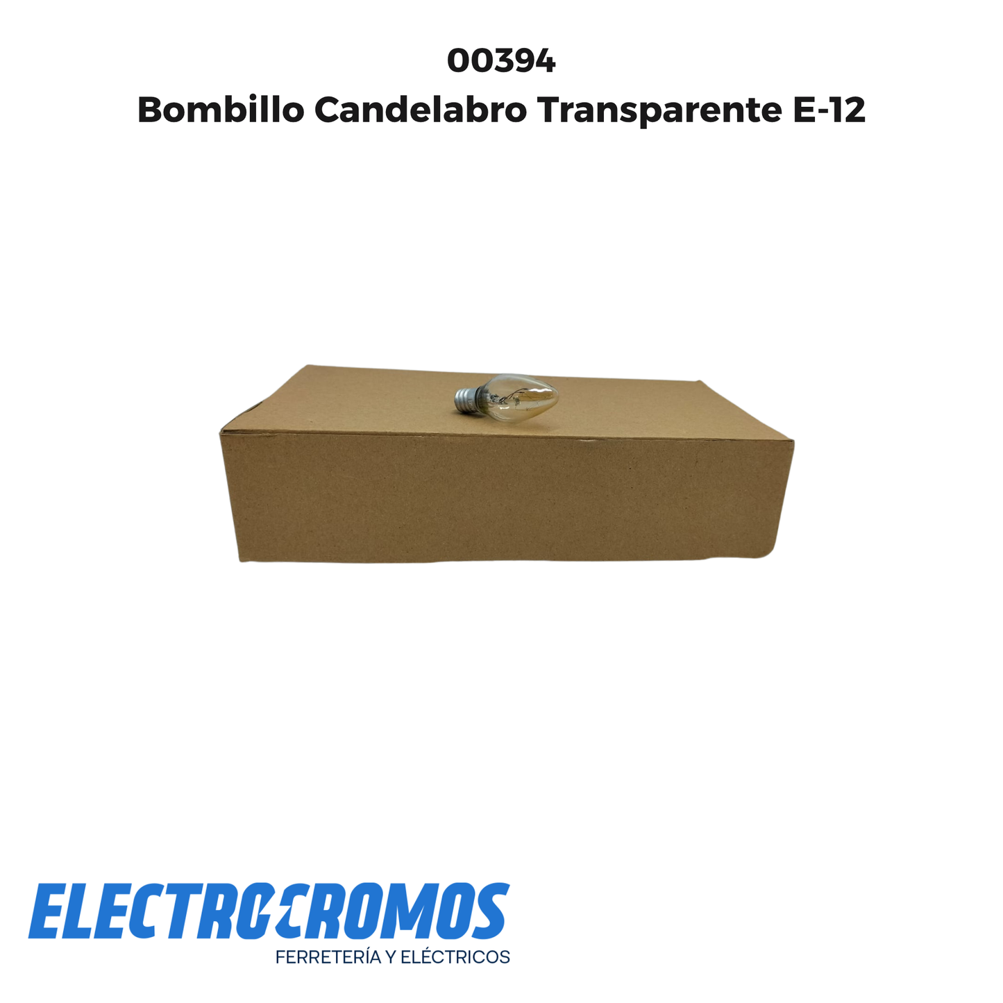 Bombillo Candelabro Transparente E-12
