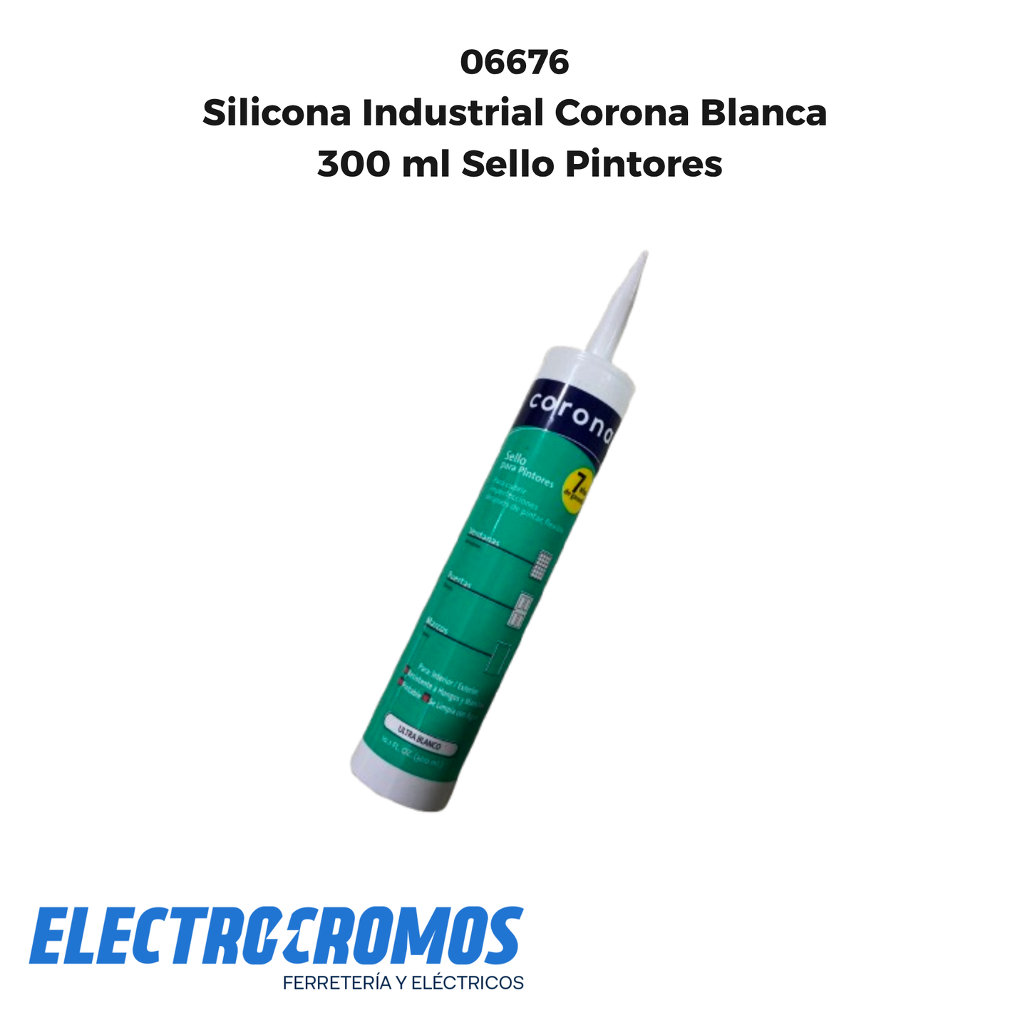 Silicona Industrial Corona Blanca 300ml Sello Pintores