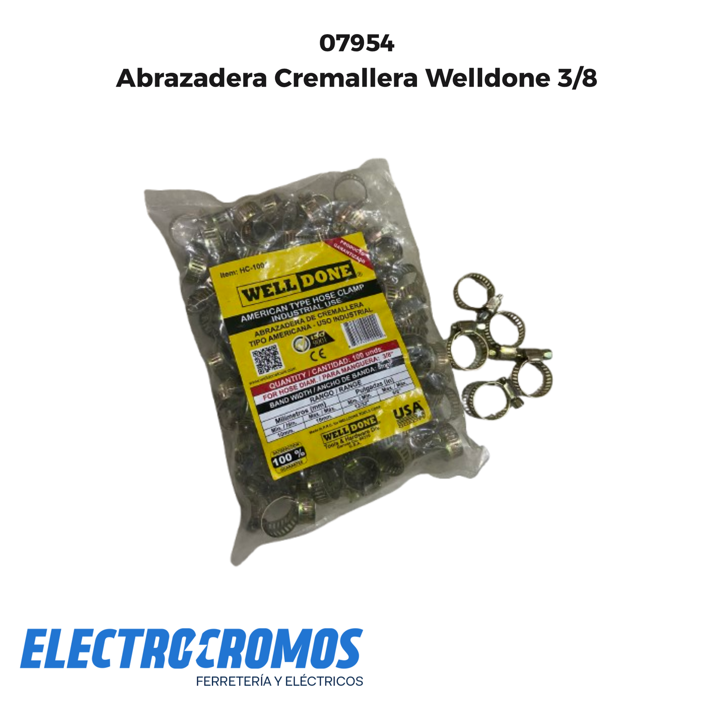 Abrazadera Cremallera Welldone 3/8