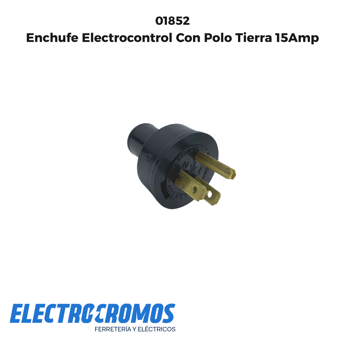 Enchufe Electrocontrol Con Polo Tierra 15Amp