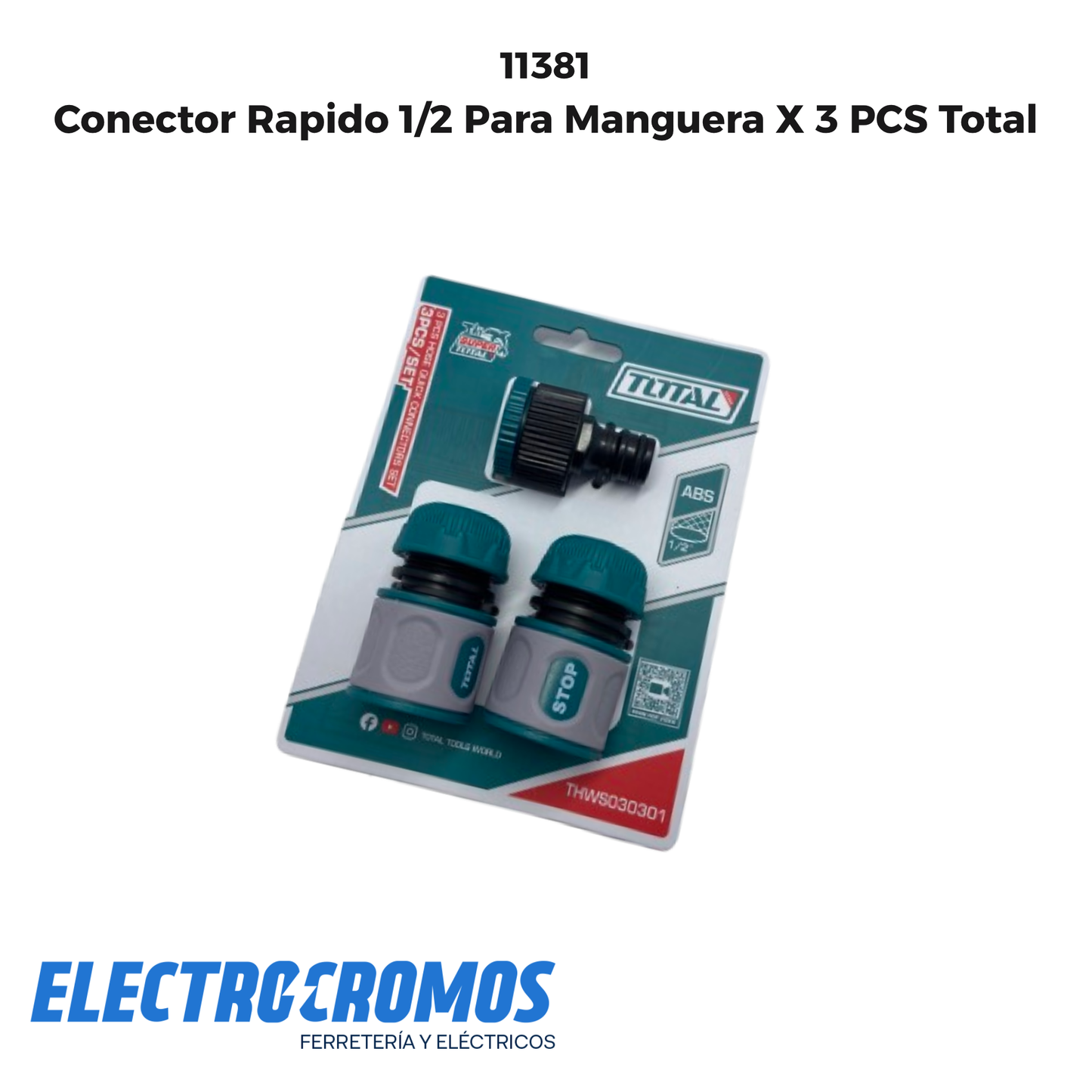 Conector Rapido 1/2 Para Manguera X 3 PCS Total