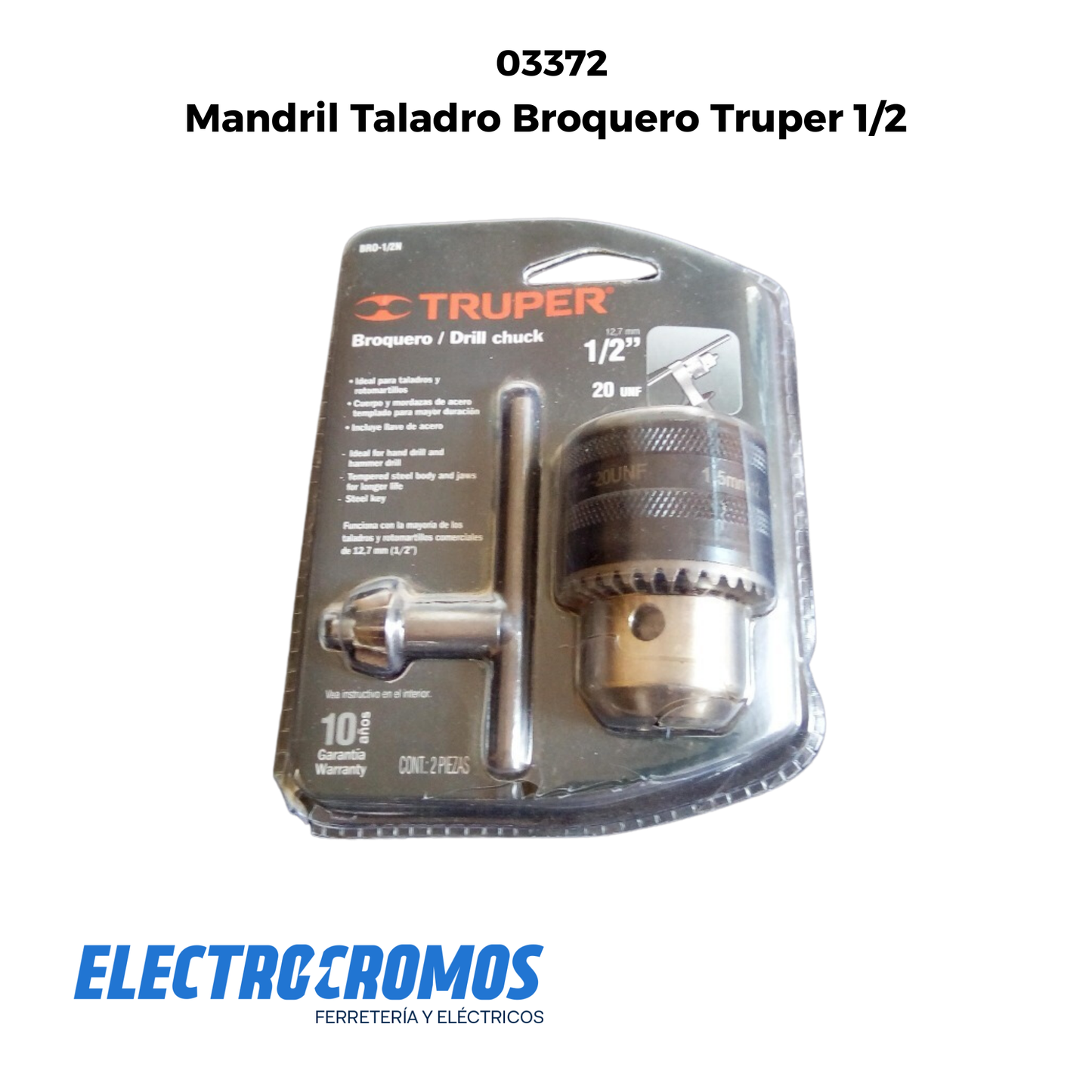 Mandril Taladro Broquero Truper 1/2