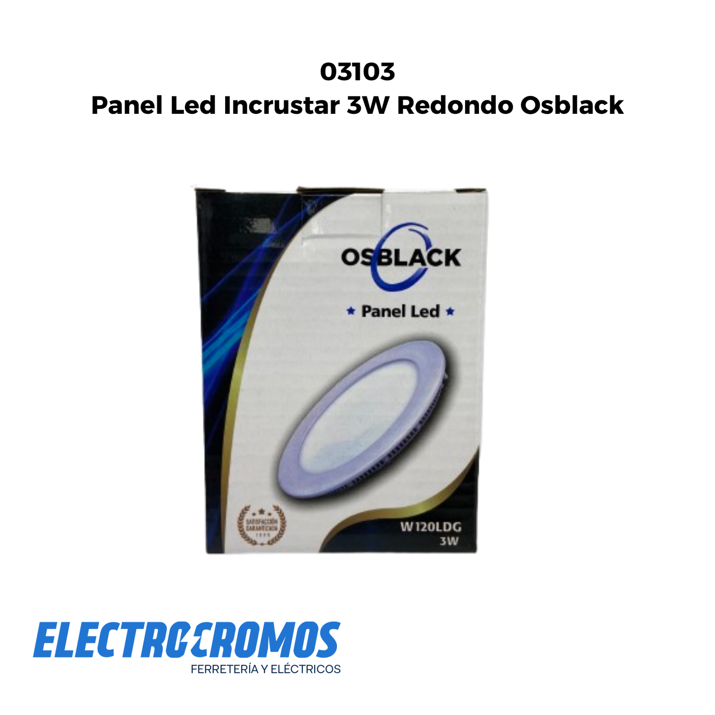 Panel Led Incrustar 3W Redondo Osblack