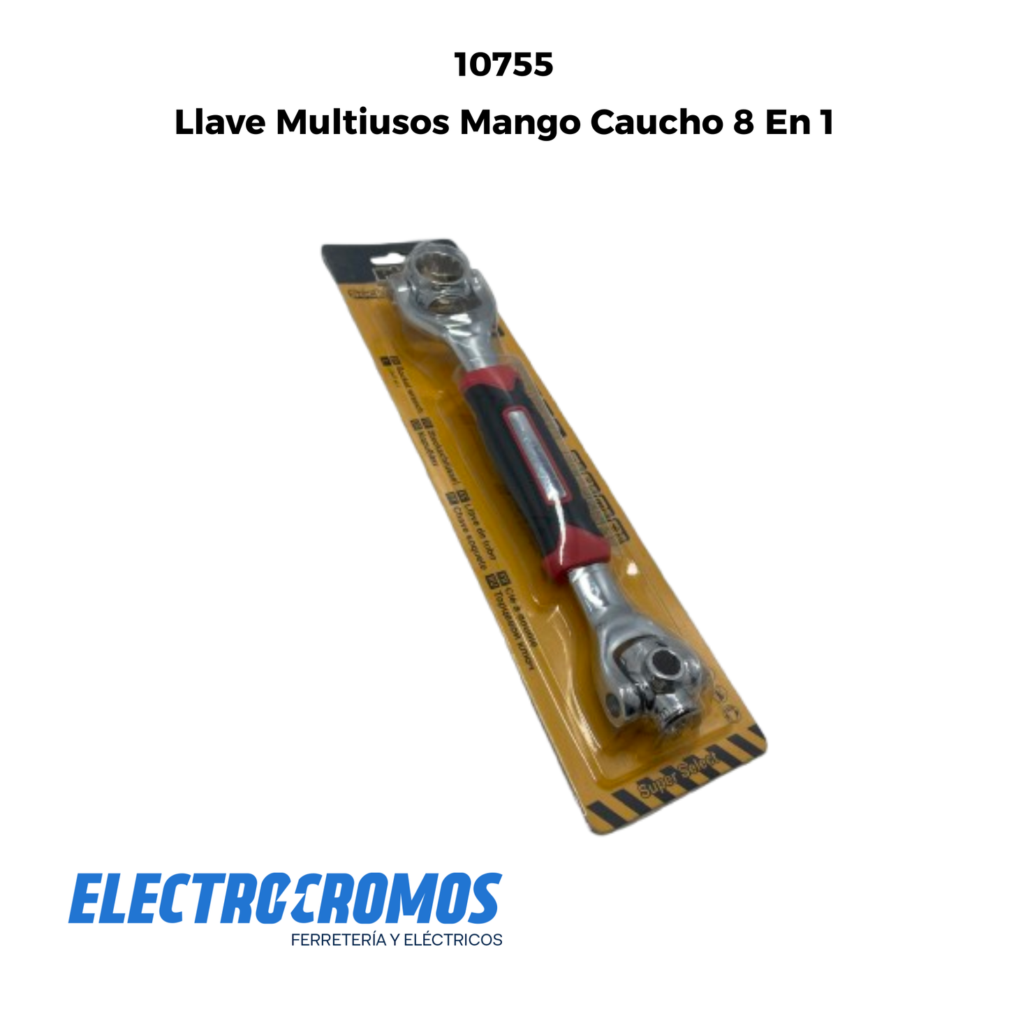 Llave Multiusos Mango Caucho 8 En 1