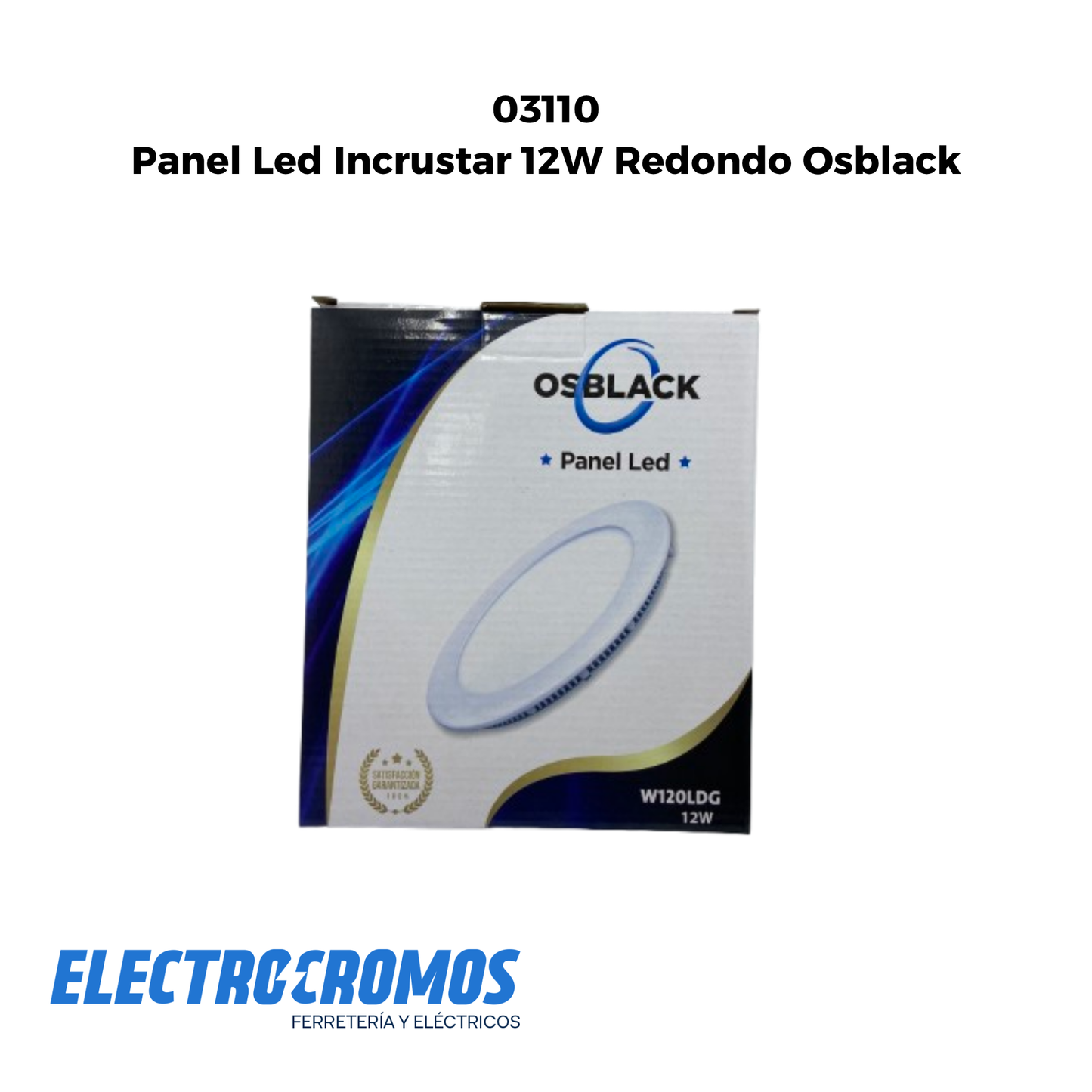 Panel Led Incrustar 12W Redondo Osblack