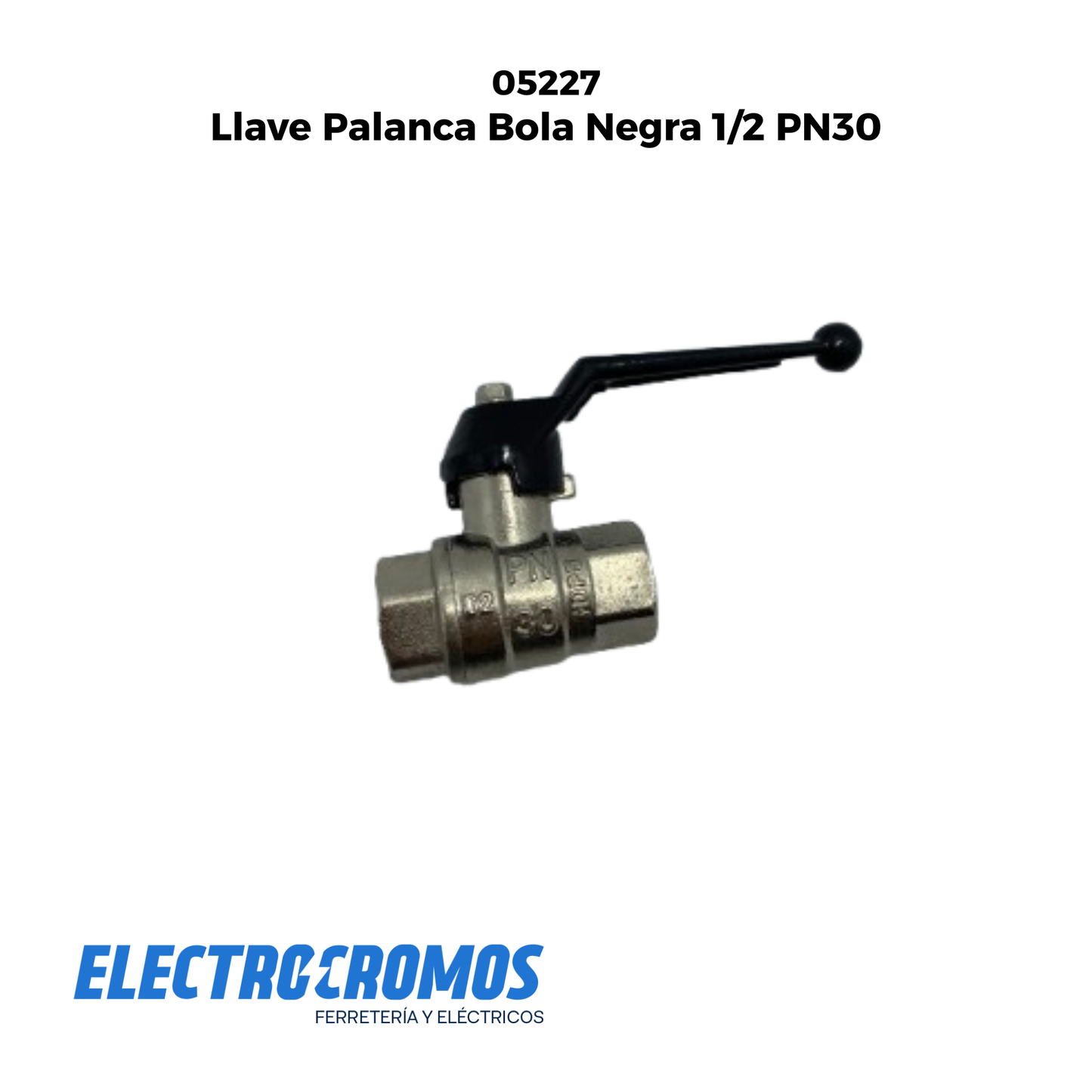 Llave Palanca Bola Negra 1/2 PN30
