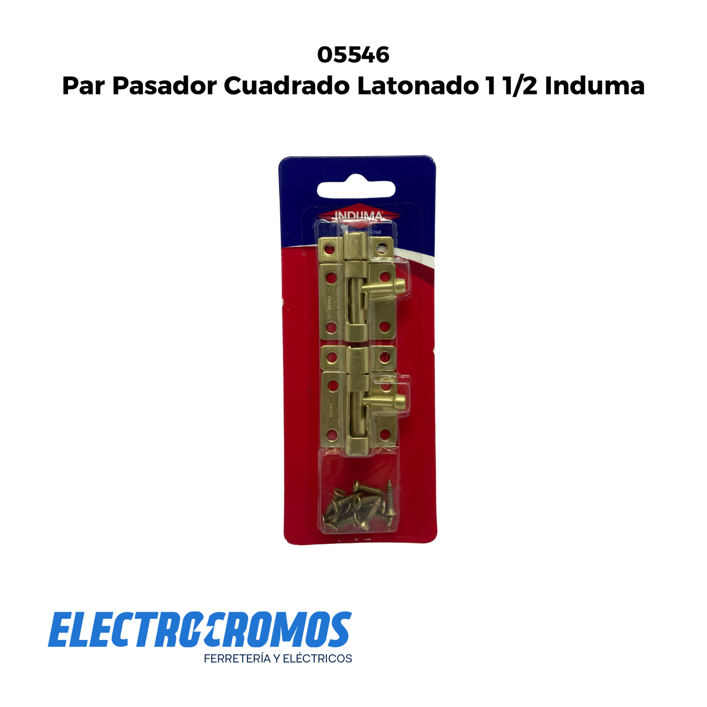 Par Pasador Cuadrado Latonado 1 1/2 Induma