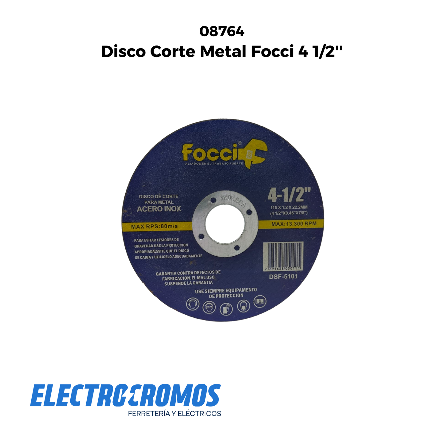 Disco Corte Metal Focci 4 1/2''