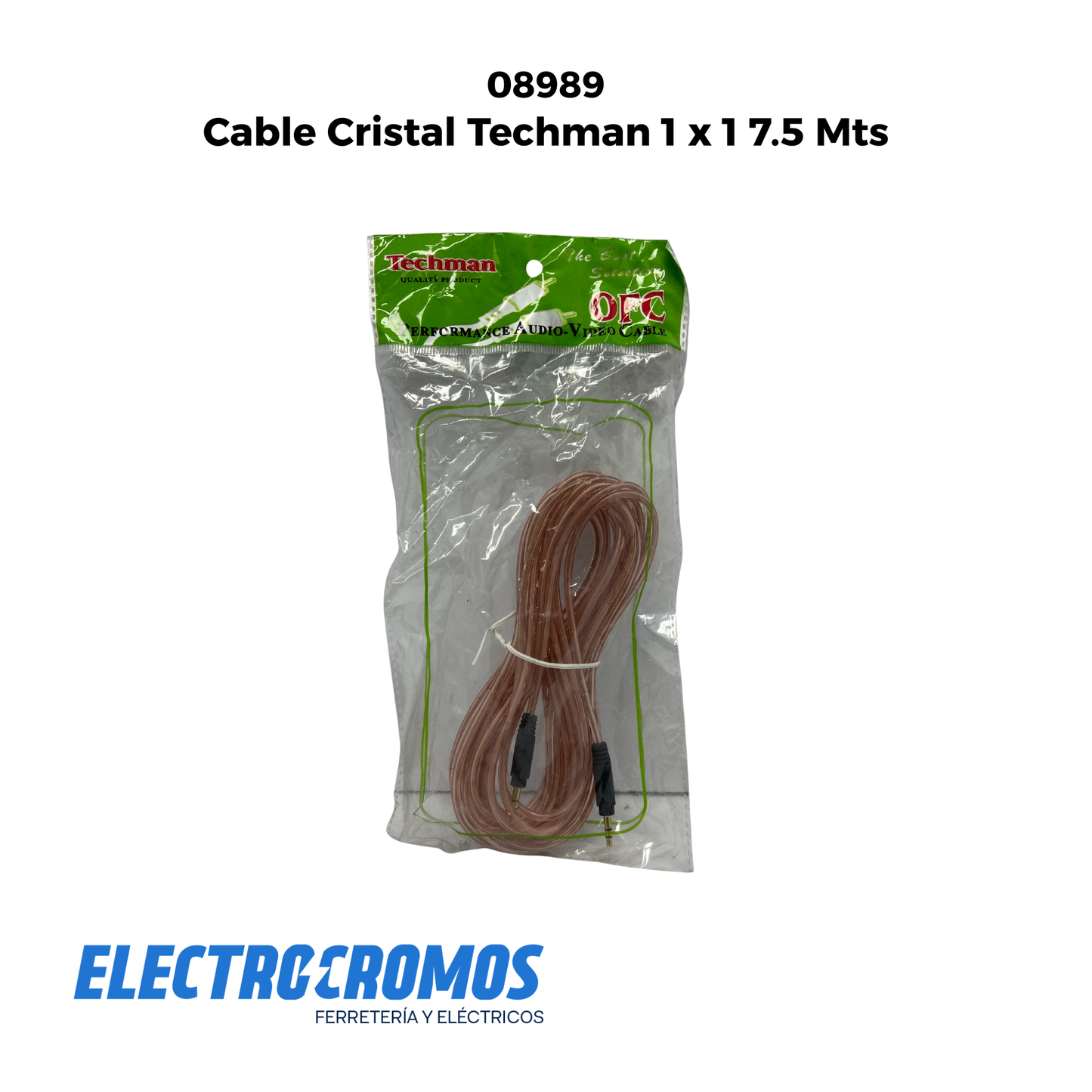 Cable Cristal Techman 1 x 1 7.5 Mts
