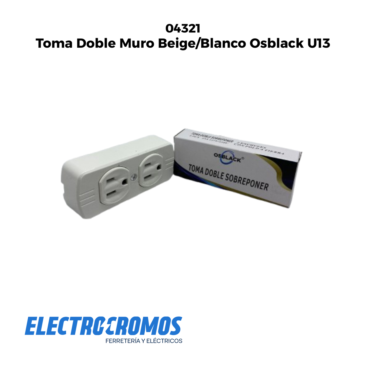 Toma Doble Muro Beige/Blanco Osblack U13