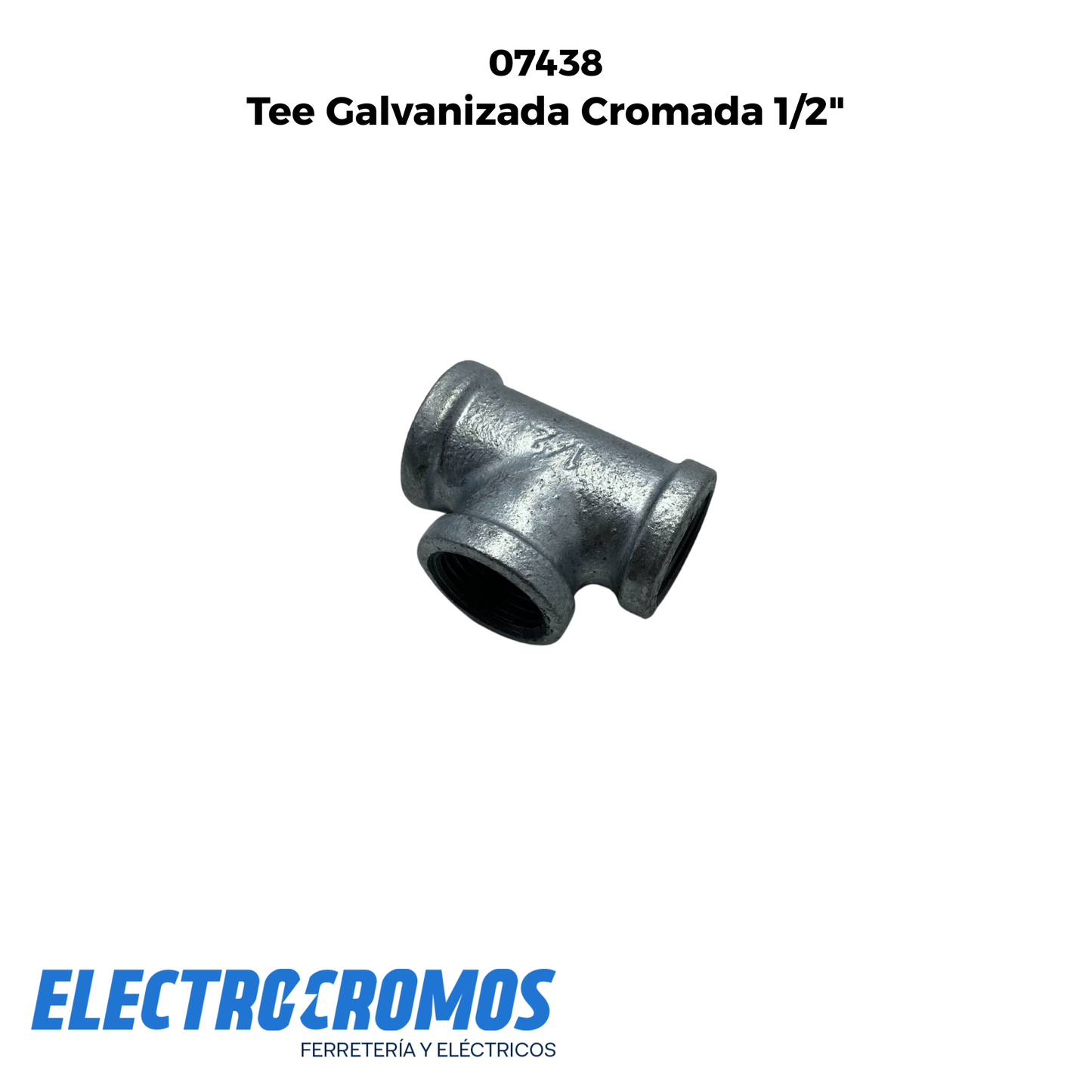 Tee Galvanizada Cromada 1/2"