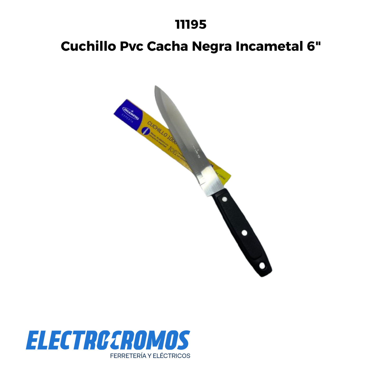 Cuchillo Pvc Cacha Negra Incametal 6"