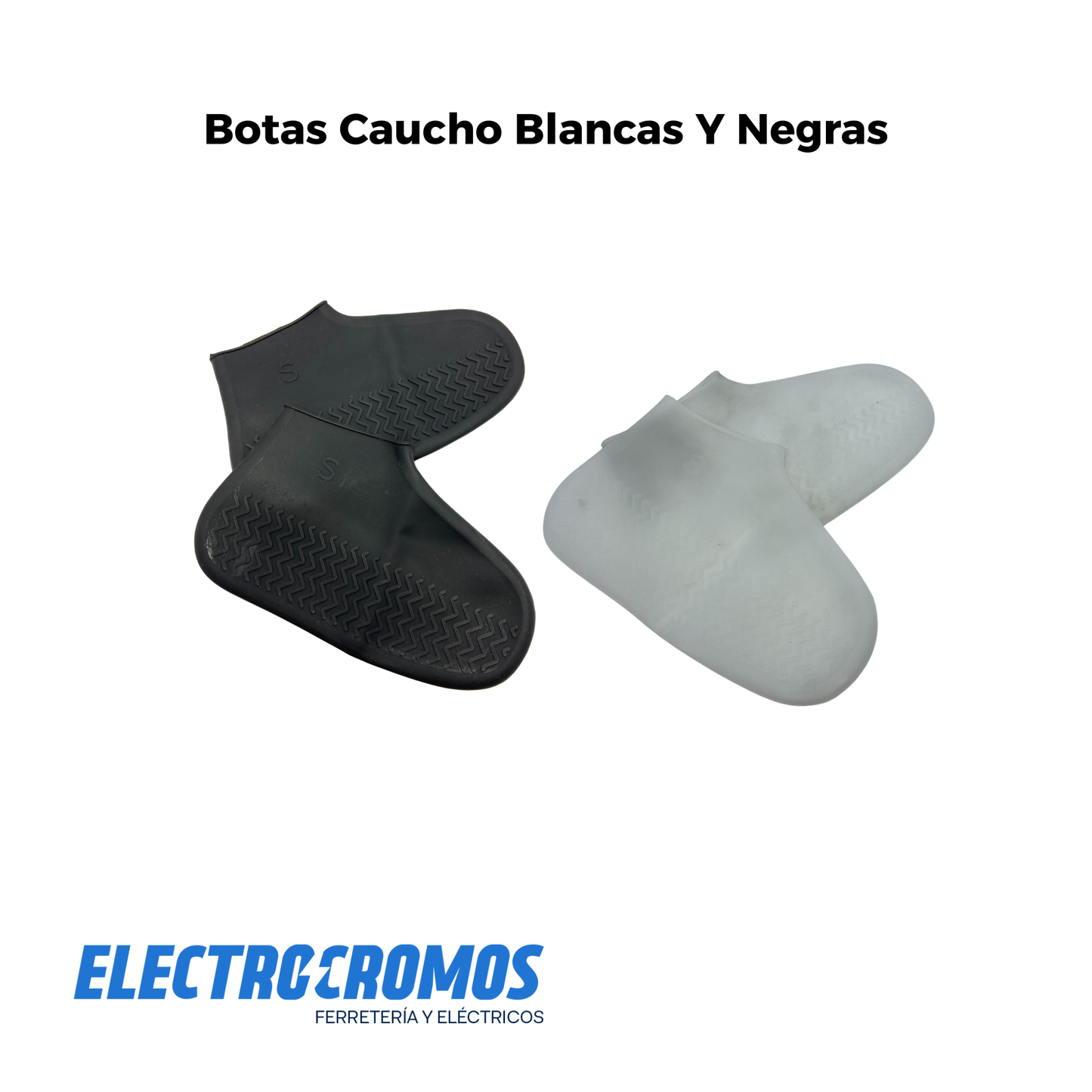 Botas Caucho Blancas Y Negras