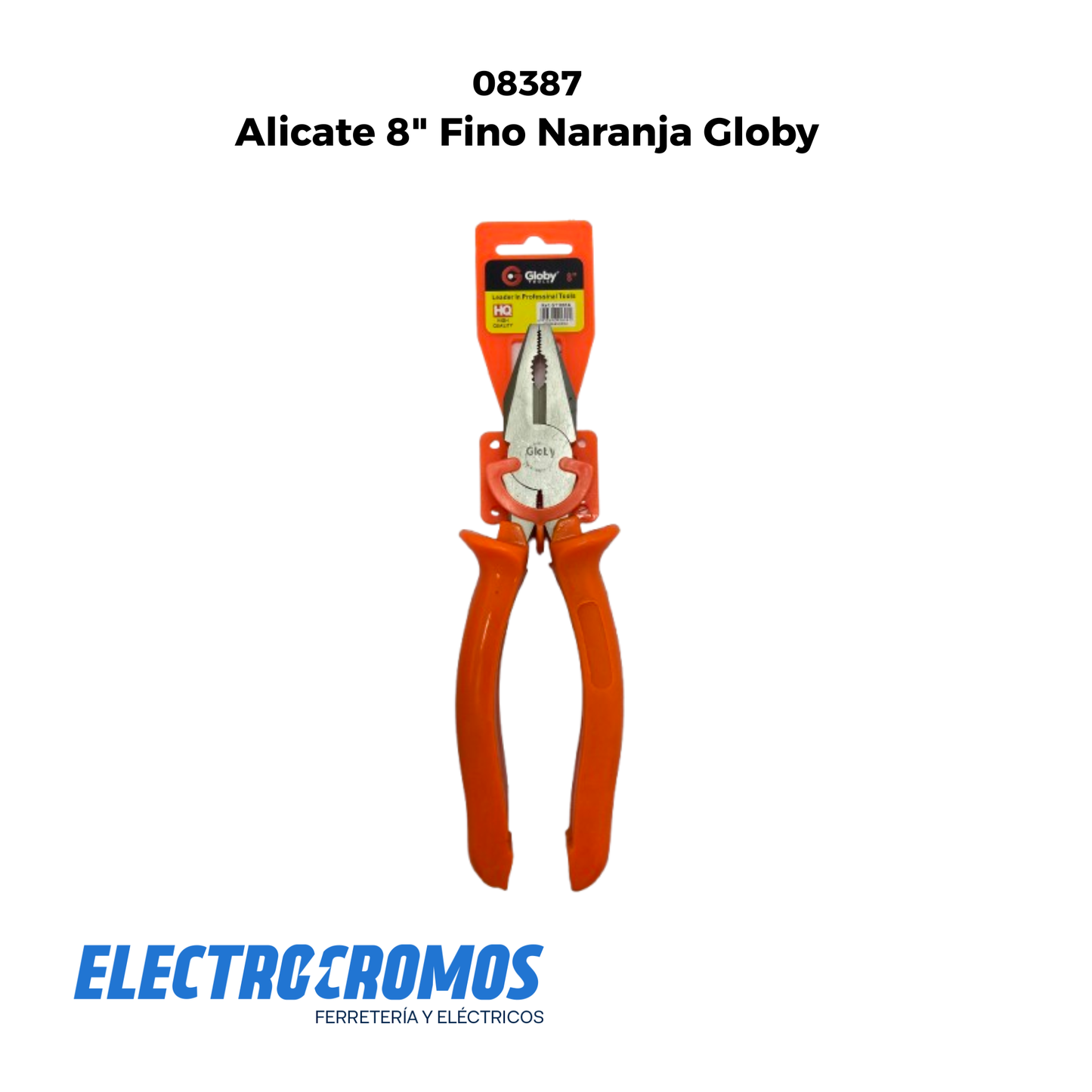 Alicate 8" Fino Naranja Globy