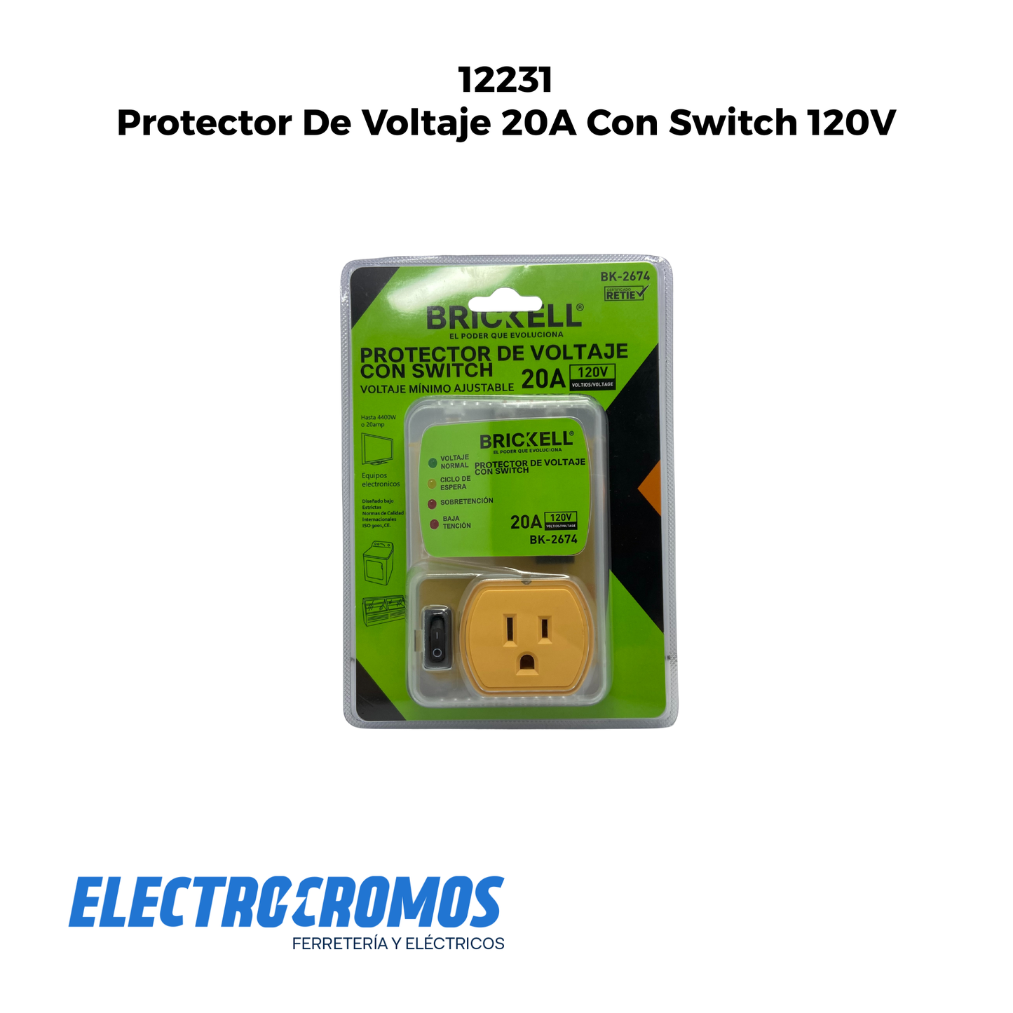 Protector De Voltaje 20A Con Switch 120V