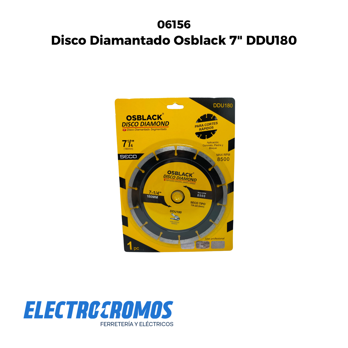 Disco Diamantado Osblack 7" DDU180