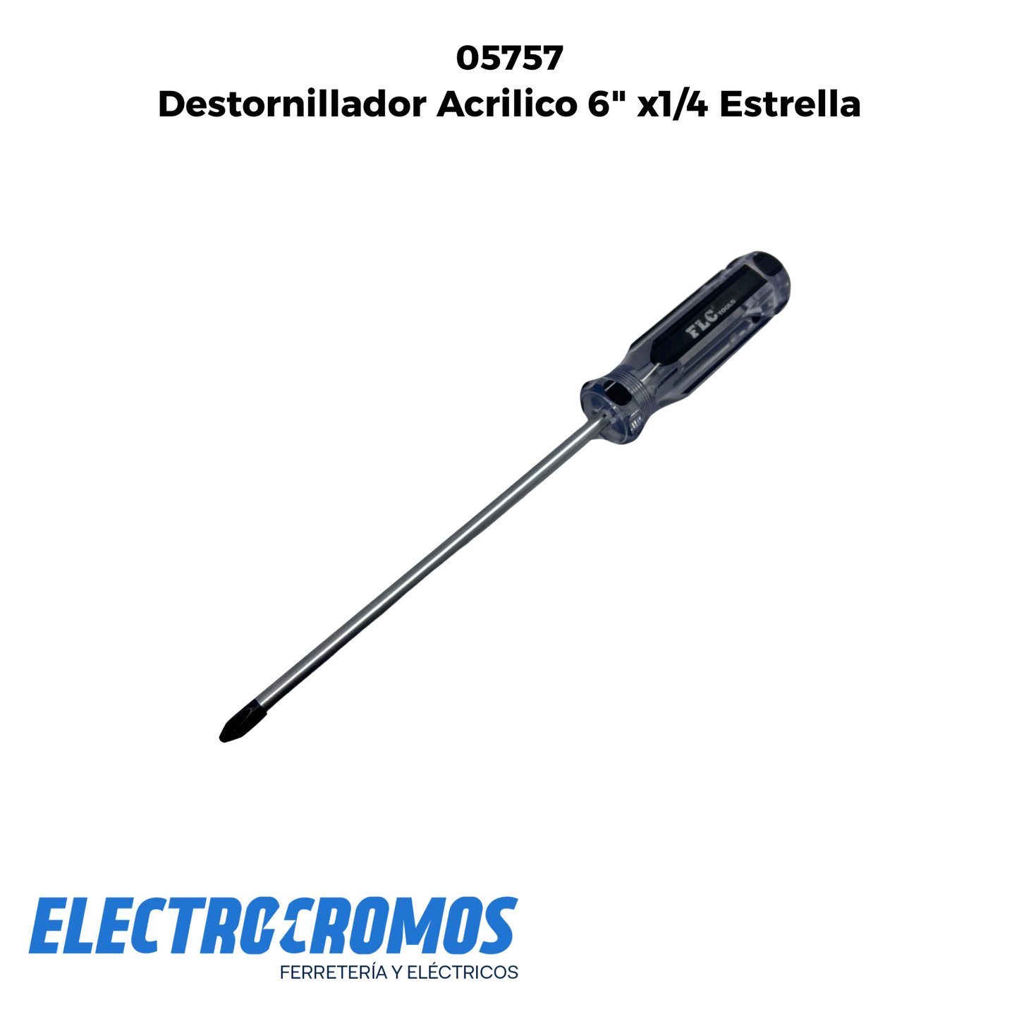 Destornillador Acrilico 6" x1/4 Estrella