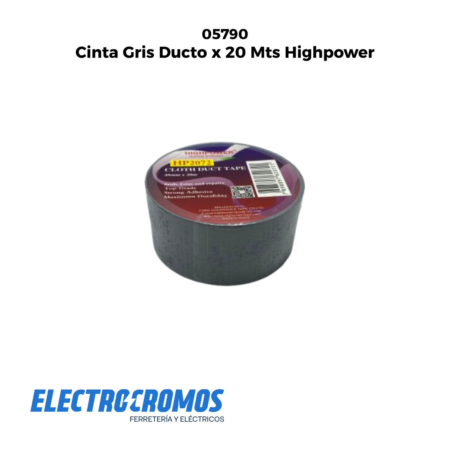 Cinta Gris Ducto x 20 Mts Highpower