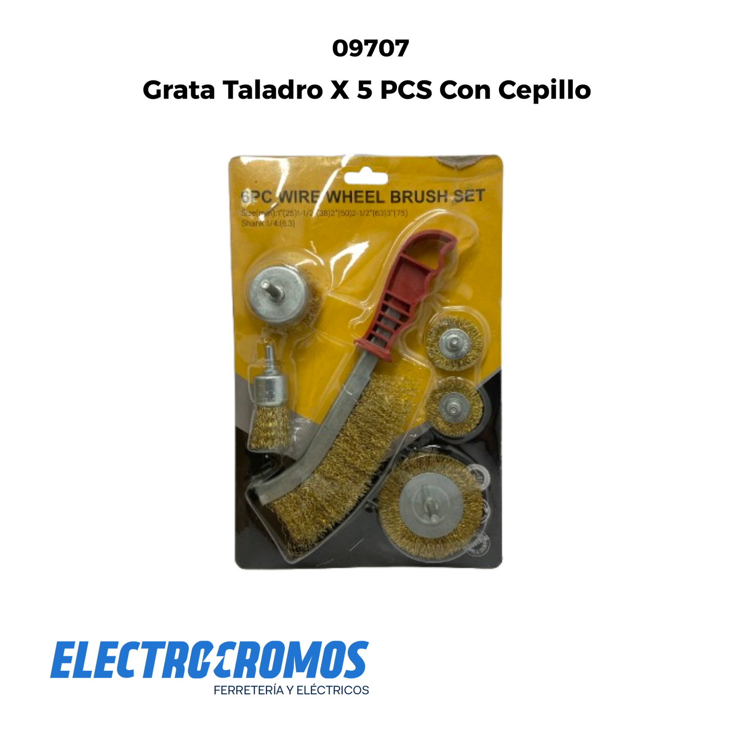 Grata Taladro X 5 PCS Con Cepillo EBR601