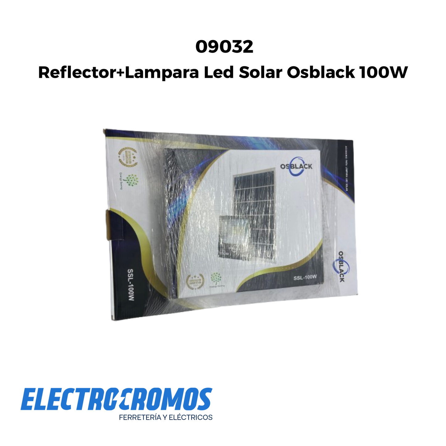 Reflector+Lampara Led Solar Osblack 100 W