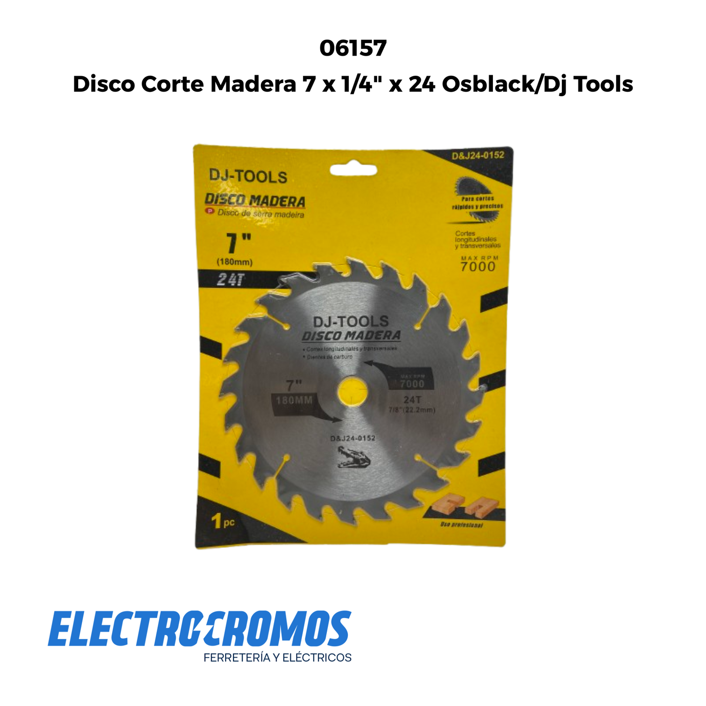 Disco Corte Madera 7 x 1/4" x 24 Osblack/Dj Tools